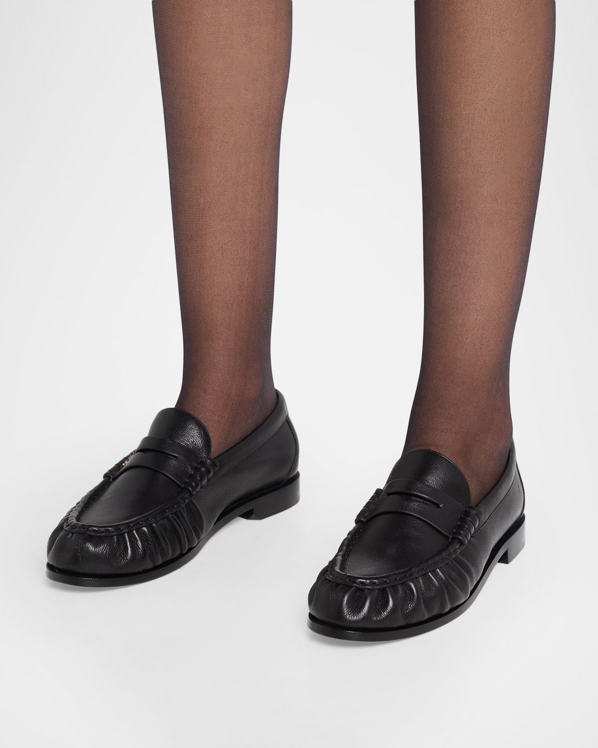 Saint Laurent Le Leather YSL Penny Loafers