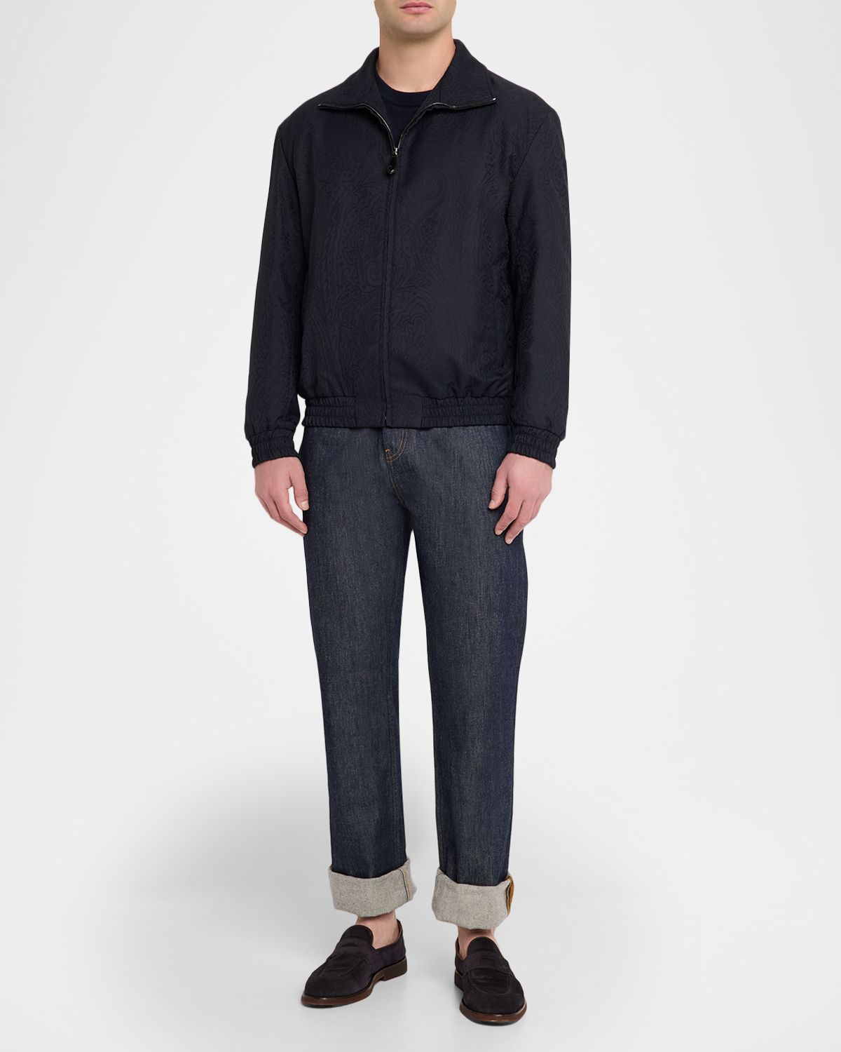 Etro Men 's Paisley Jacquard Zip-Front Jacket