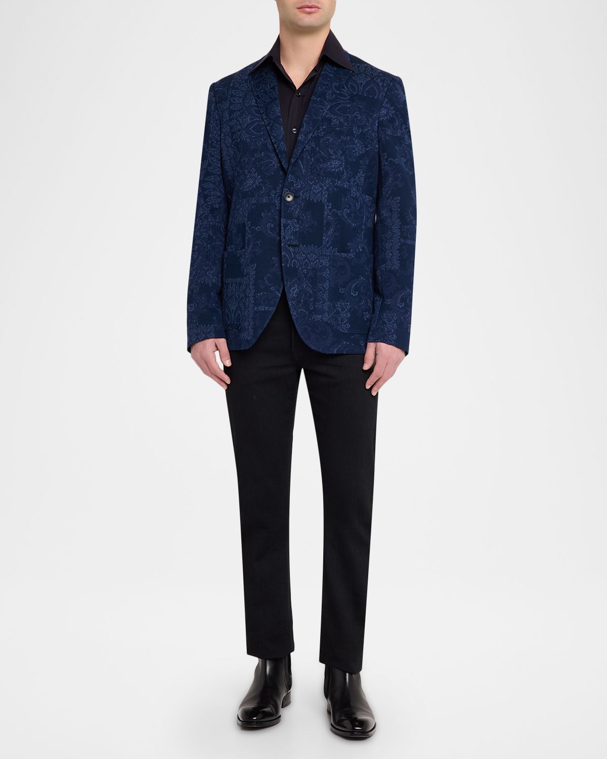 Etro Men 's Floral Motif Cotton Jacquard Sport Coat