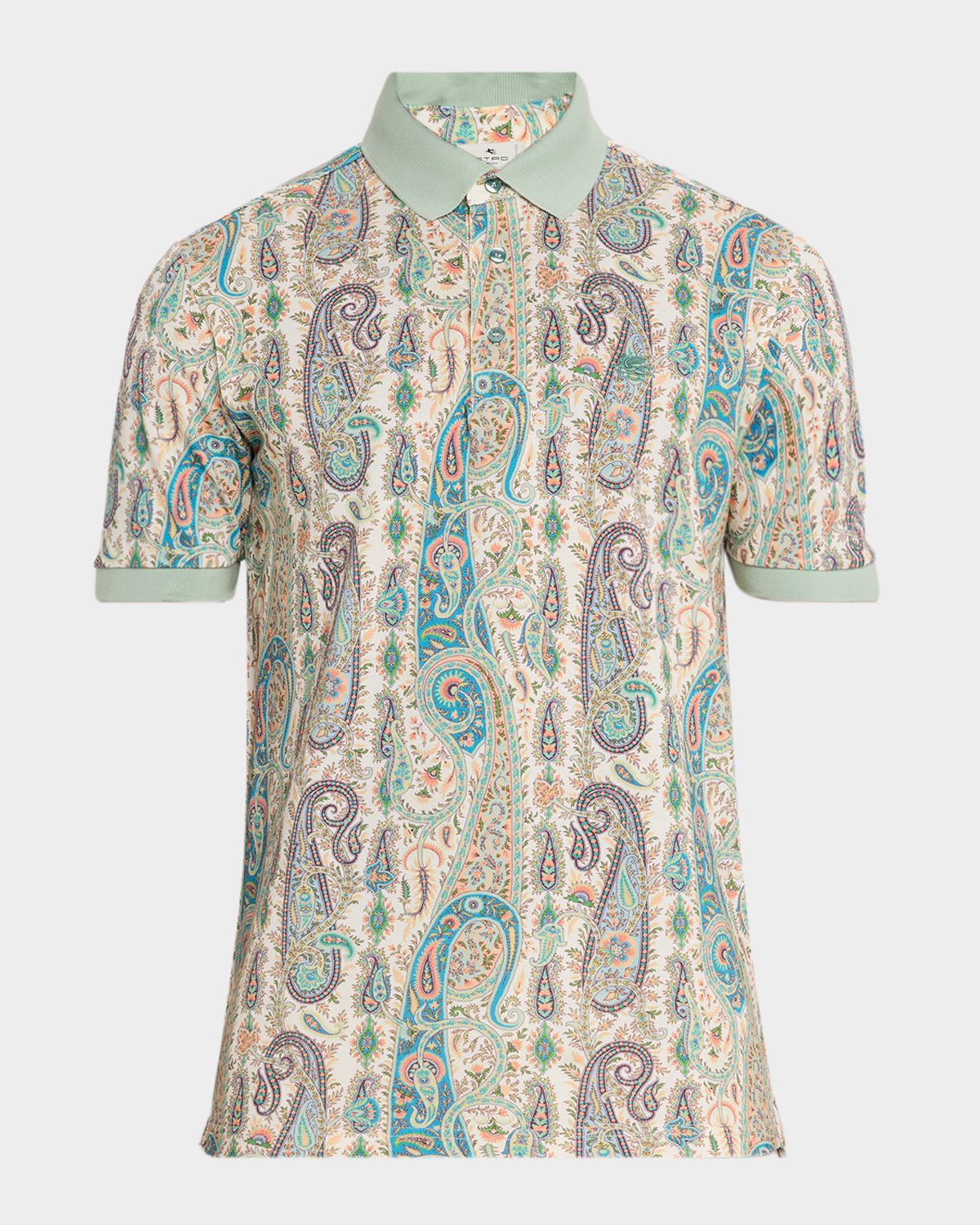 Etro Men 's Paisley-Print Roma-Fit Cotton Polo Shirt