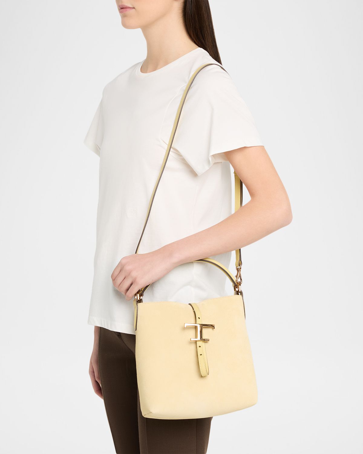 Tod 's Small T Timeless Suede Shopping Bag