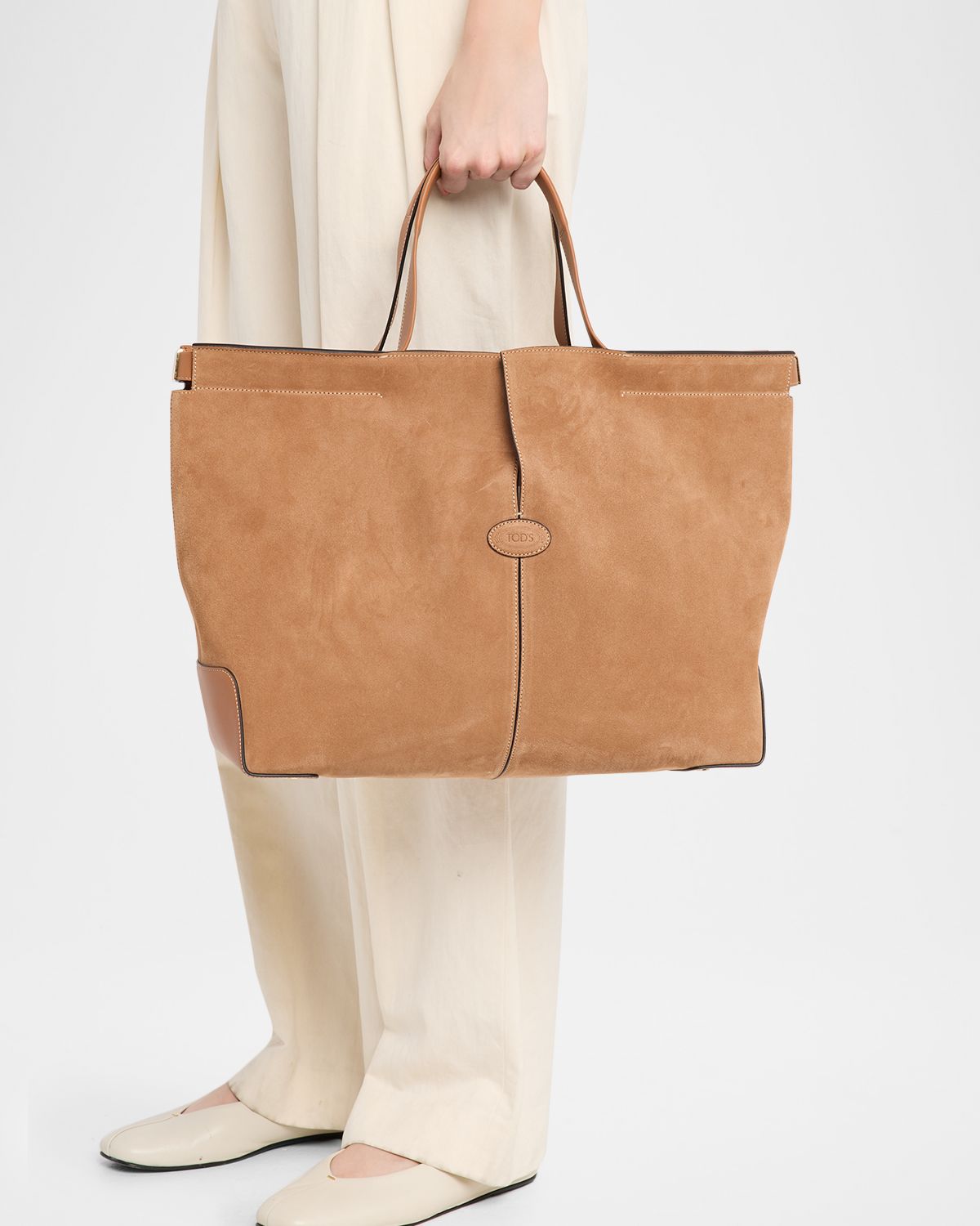 Tod 's Di Bag Folio Medium Suede Shopping Tote Bag
