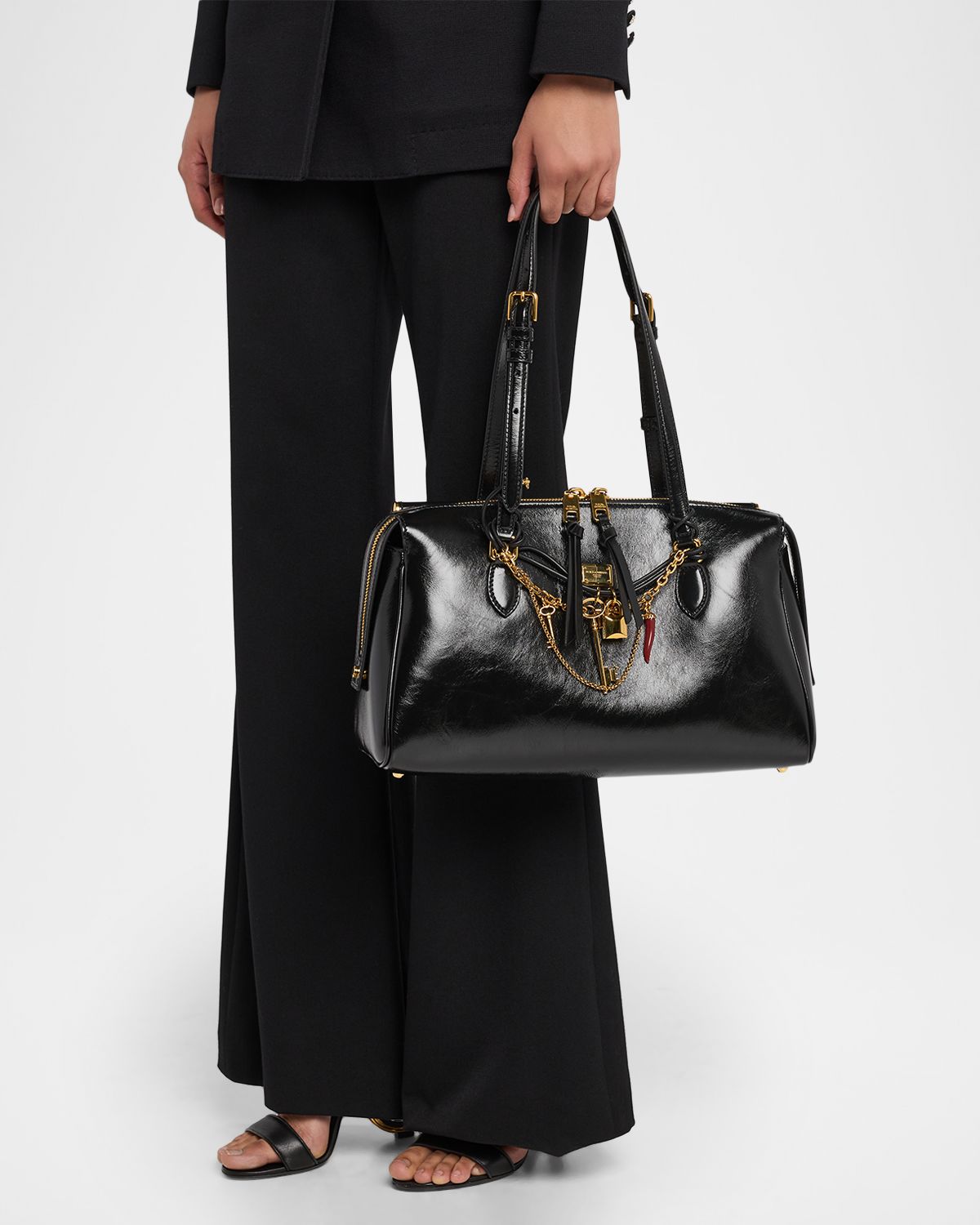 Dolce & Gabbana Charm-Embellished Leather Top-Handle Bag | Thumbnail 6
