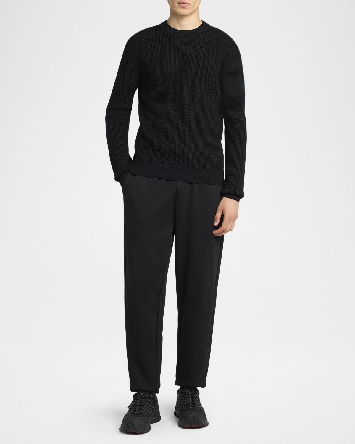 Moncler en 's Wool Waffle-Knit Crewneck Sweater
