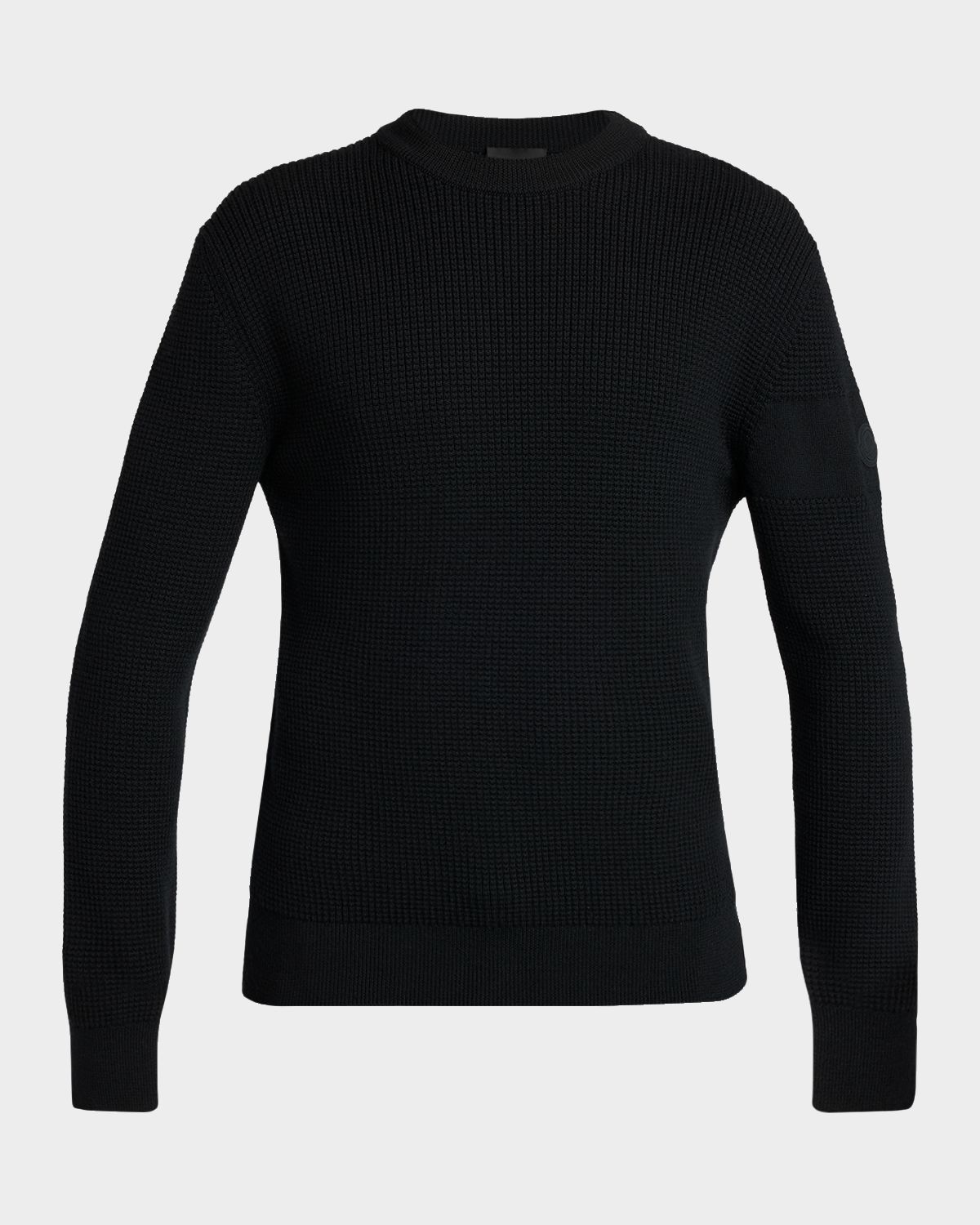 Moncler Men 's Wool Waffle-Knit Crewneck Sweater | Thumbnail 6 Moncler Men 's Wool Waffle-Knit Crewneck Sweater | Thumbnail 6