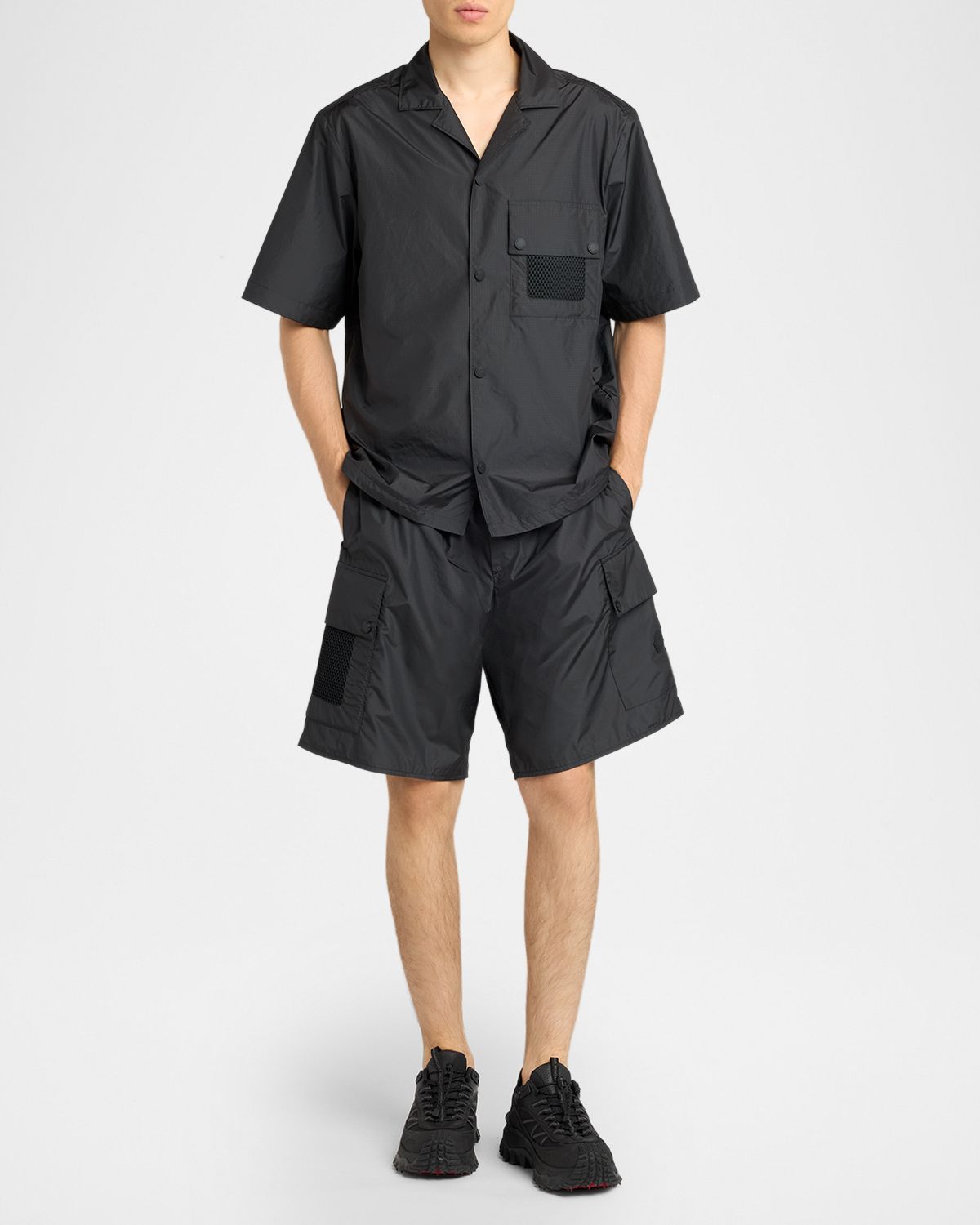 Moncler Men 's Mesh-Pocket Short-Sleeve Shirt