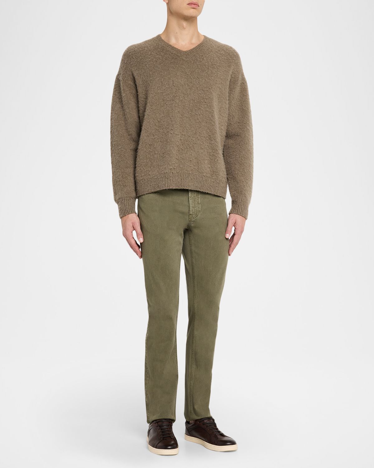 FRAME Men 's Brushed Cashmere V-Neck Sweater - Women's Clothing