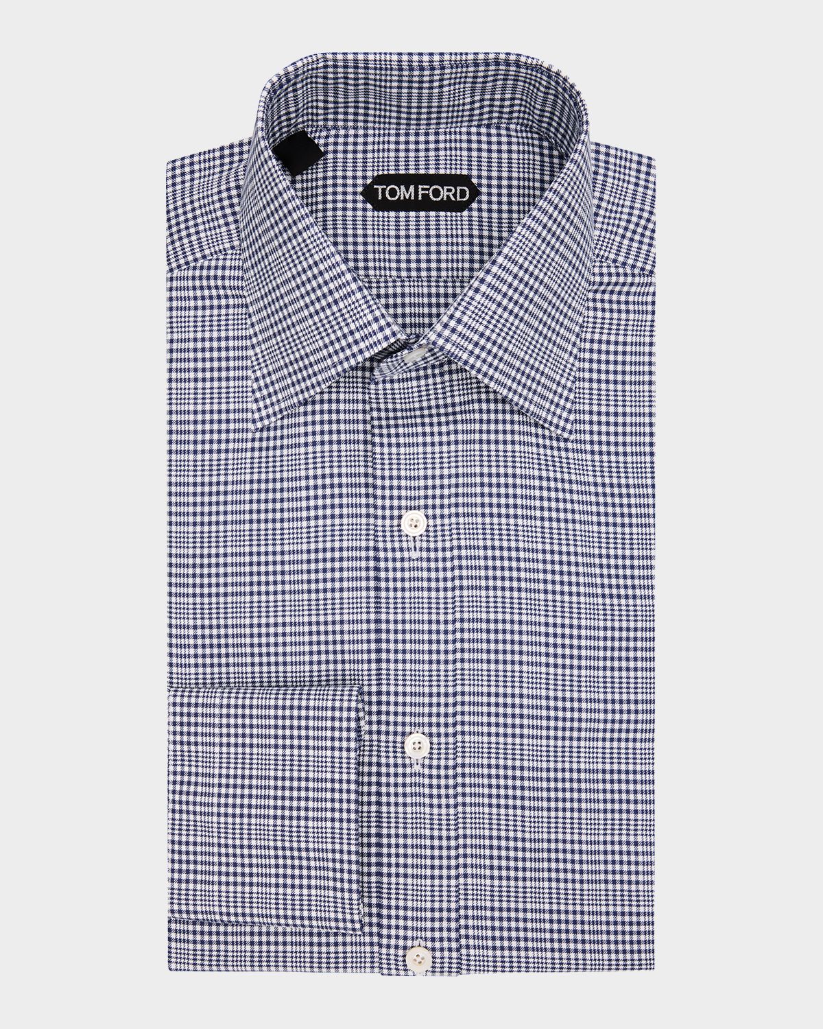 TOM FORD Men 's Mutli-Check Cotton Dress Shirt | Thumbnail 3
