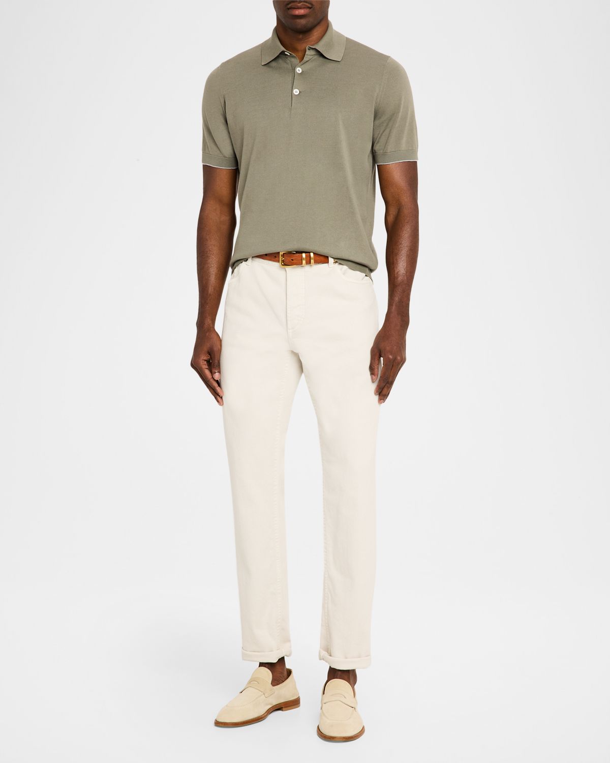 Brunello Cucinelli Men 's Cotton Short-Sleeve Polo Sweater