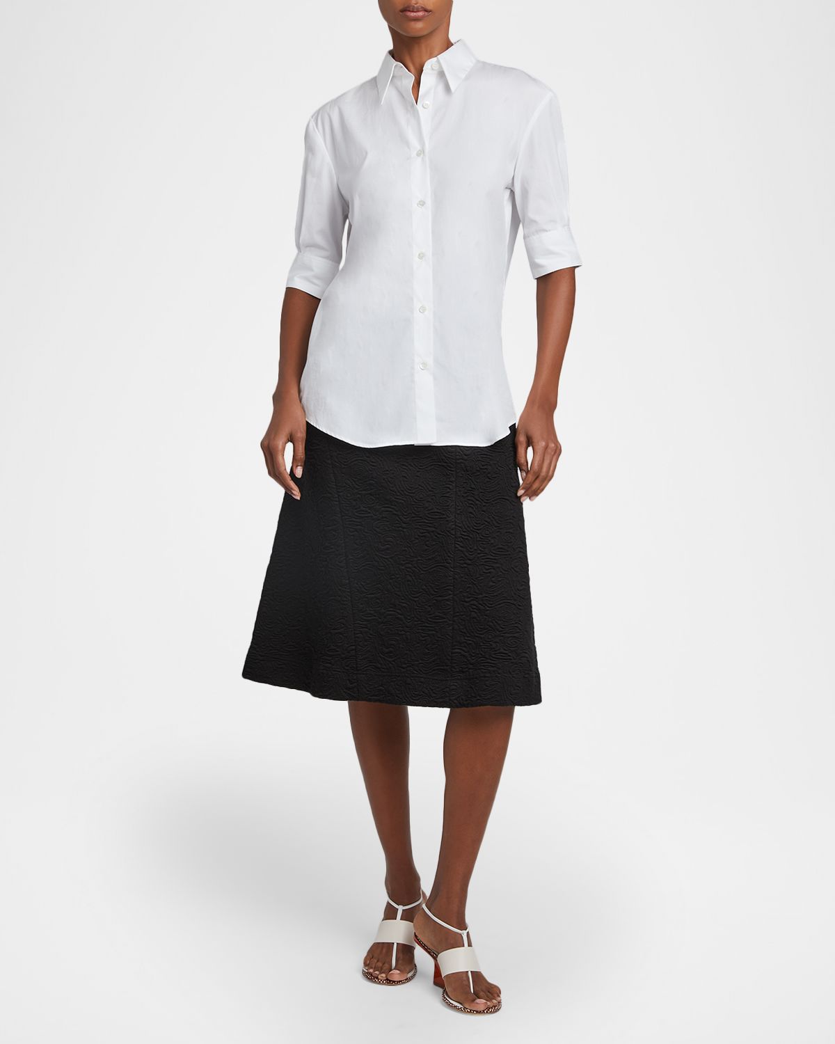 Dries Van Noten Short-Sleeve Cotton Poplin Button-Down Shirt