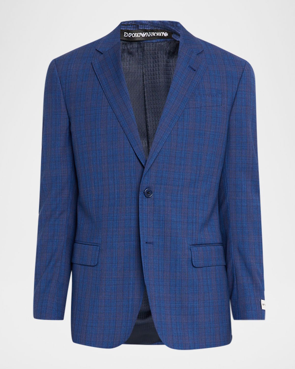 Emporio Armani Prince of Wales Check Wool Single-Breasted Blazer