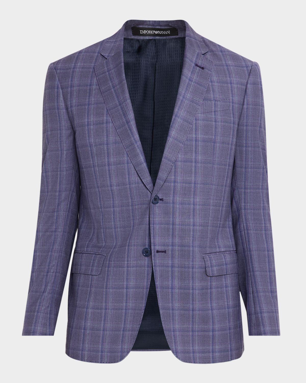 Emporio Armani Windowpane Plaid Wool Sportcoat