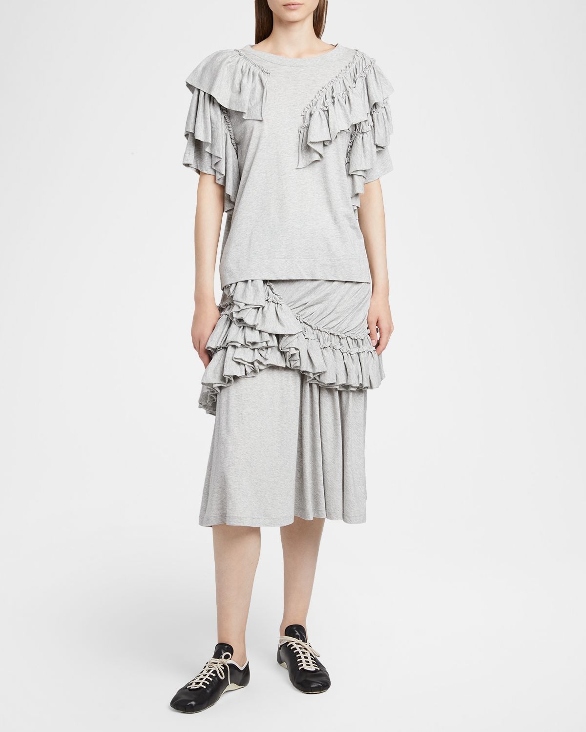 Dries Van Noten Tiered Ruffle Short-Sleeve T-Shirt