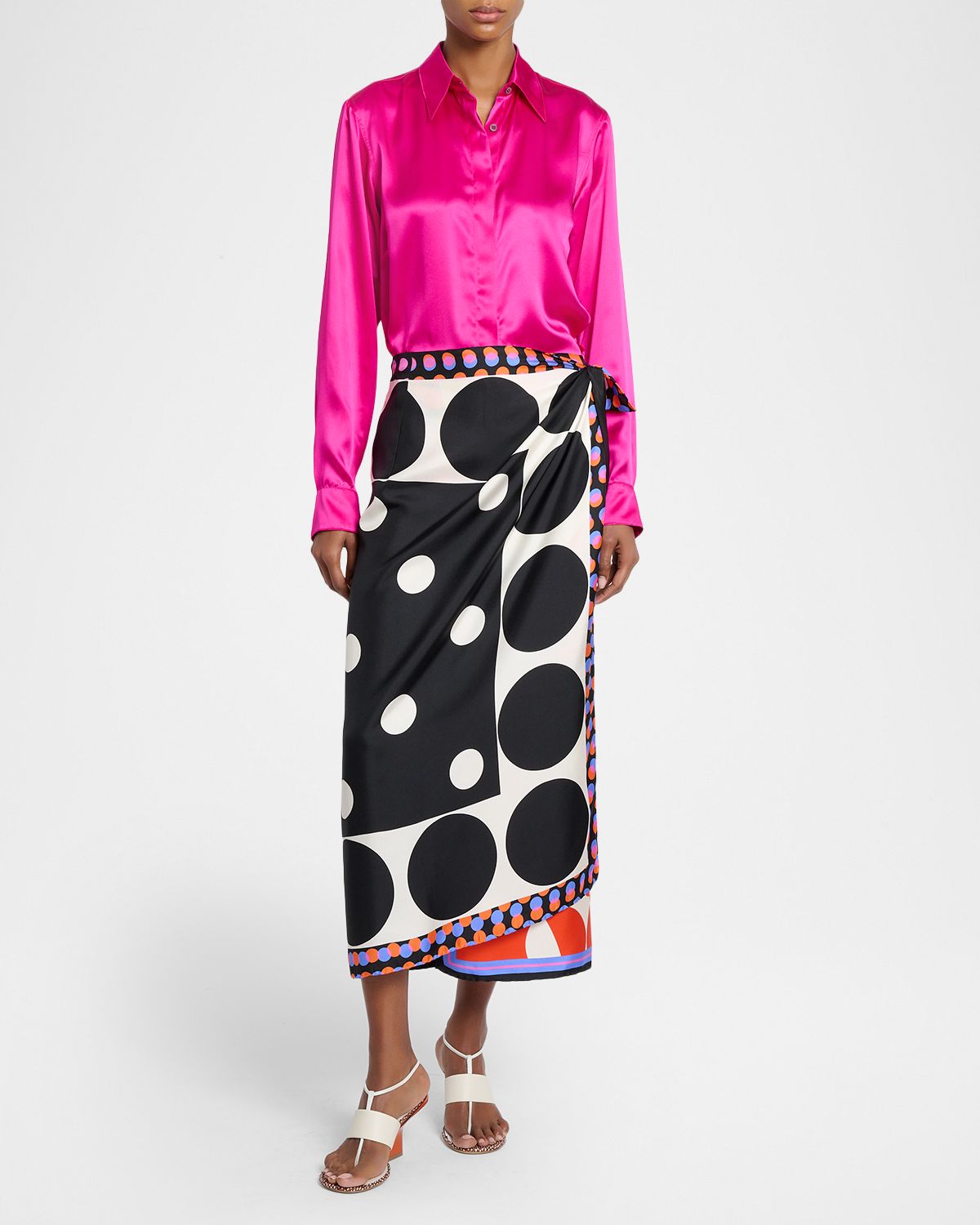 Dries Van Noten Silk Satin Button-Down Shirt