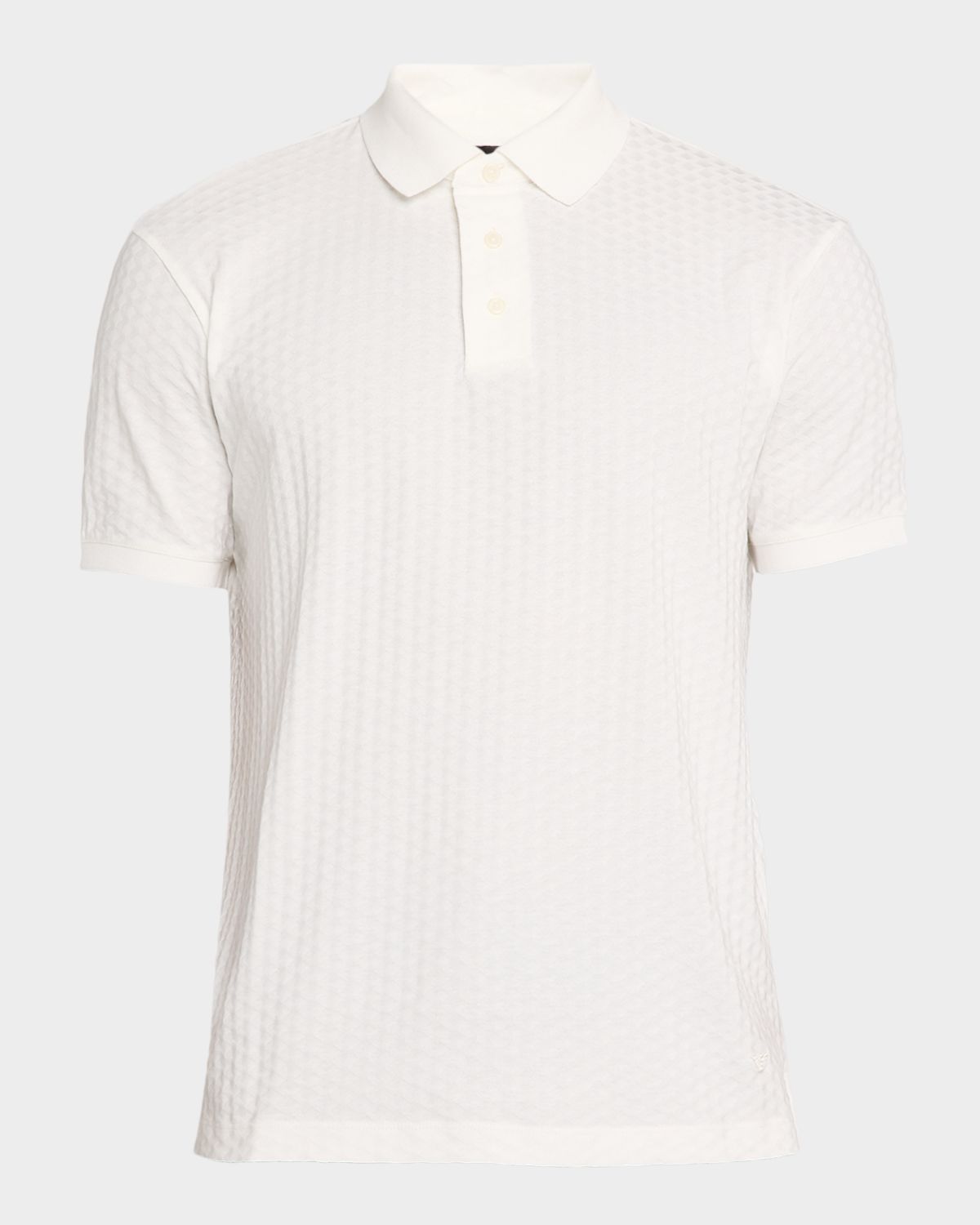 Emporio Armani Men 's Cotton Geometric-Textured Polo Shirt