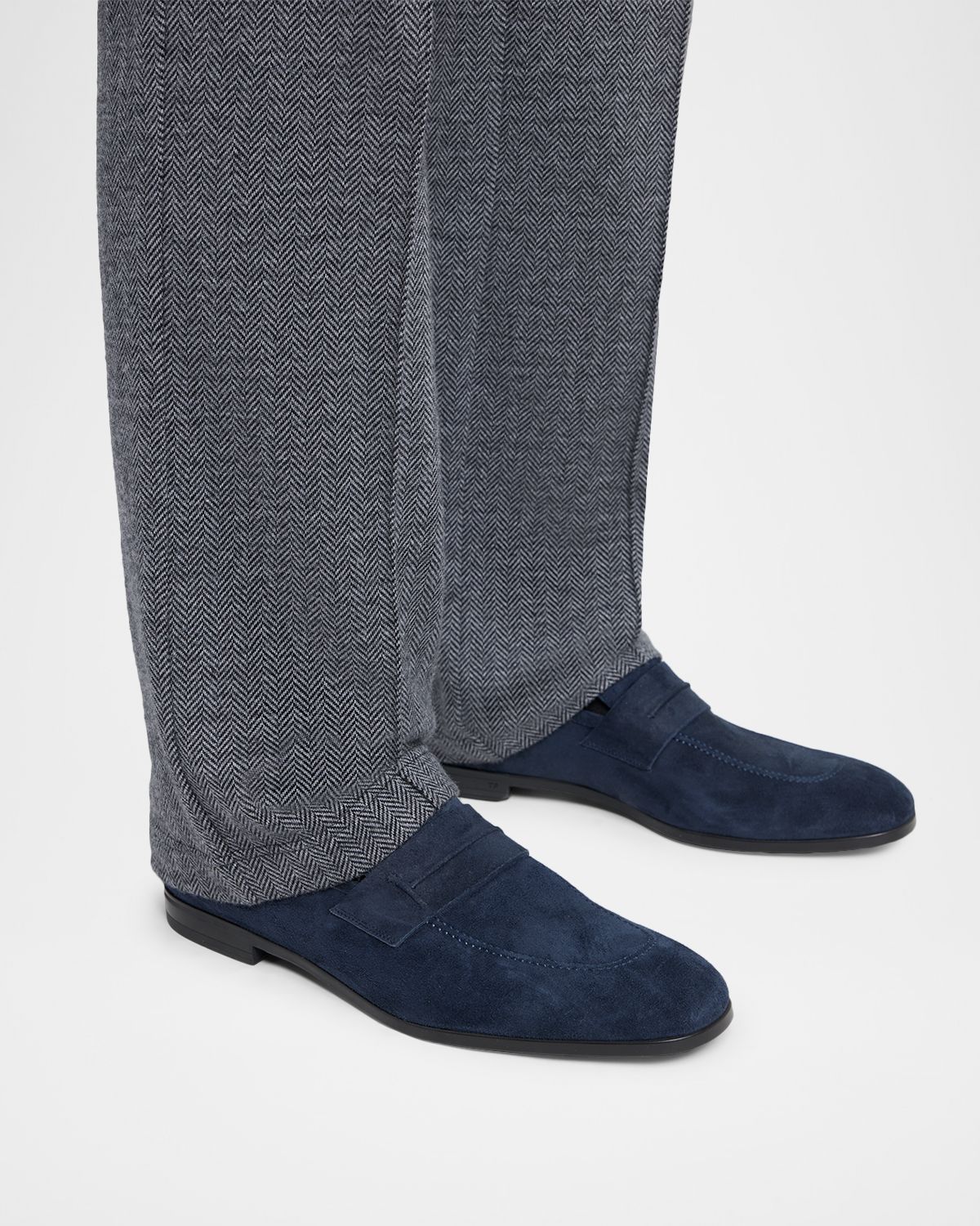 TOM FORD Men's Sean Suede Penny Loafers
