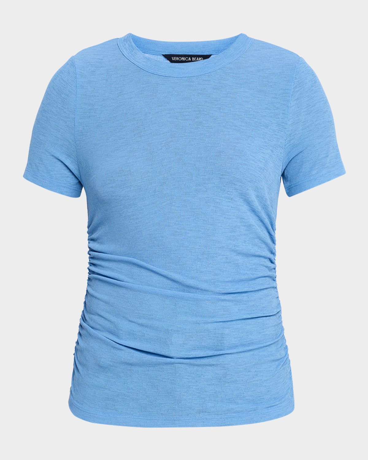 Veronica Beard Ludovic Rib-Knit Ruched Tee
