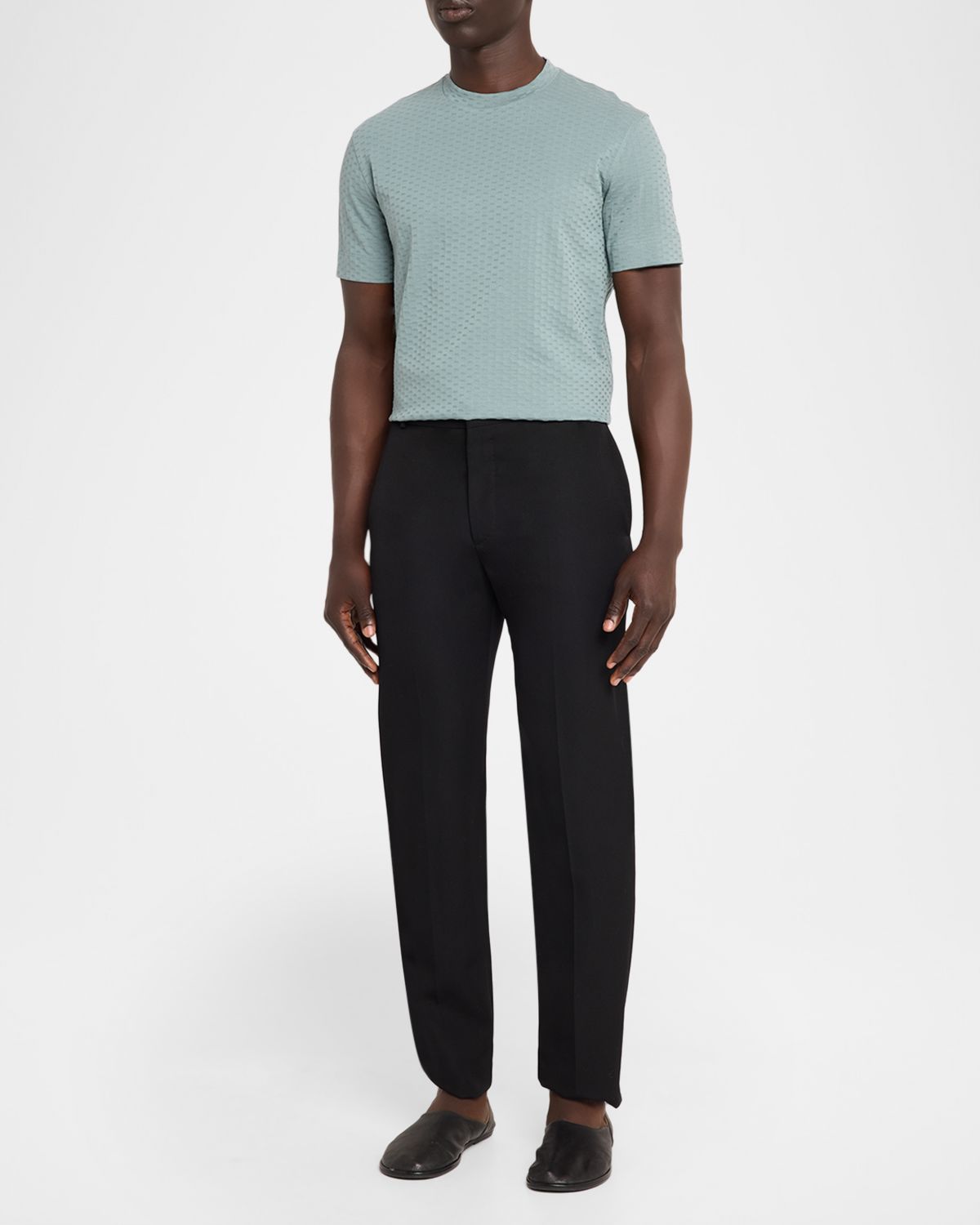 Emporio Armani Men 's Cotton Jacquard Crewneck T-Shirt