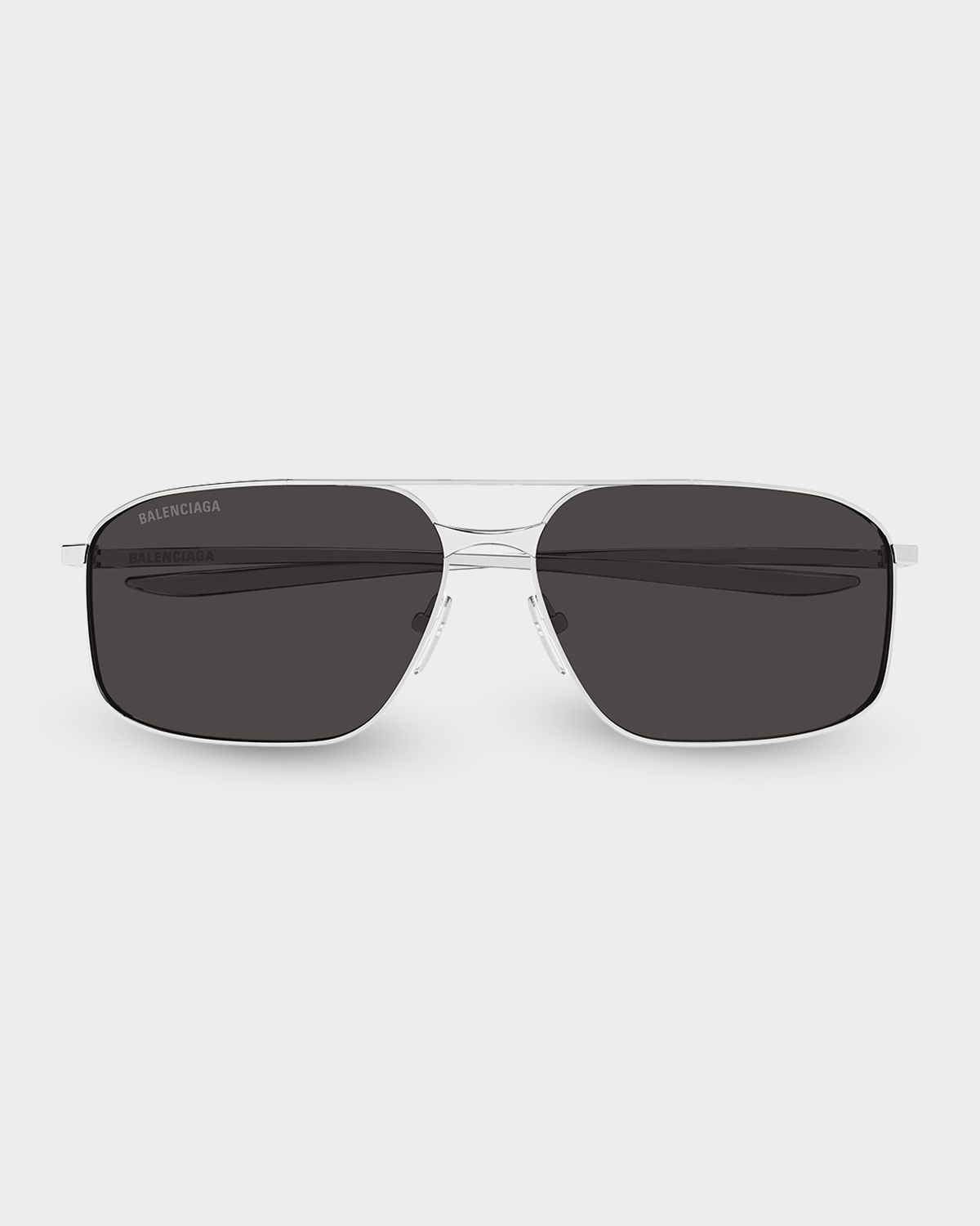 Balenciaga Men 's Metal Rectangle Sunglasses