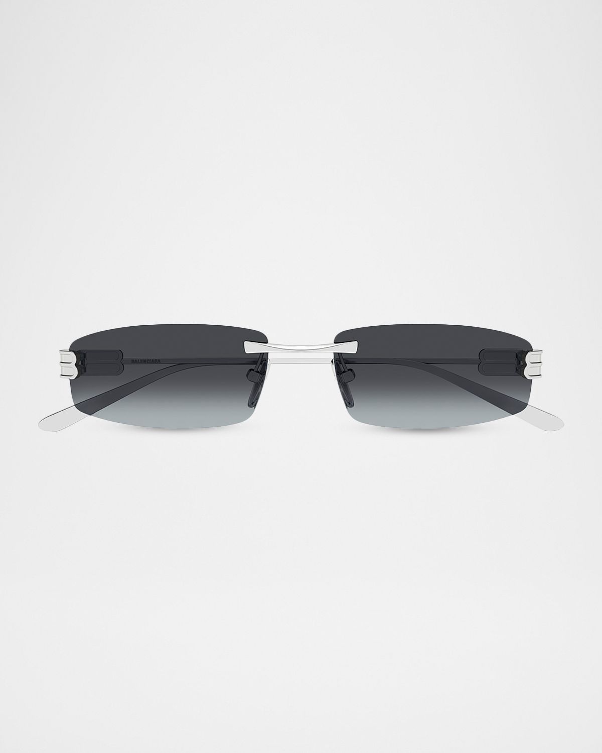 Balenciaga Men 's Rimless BB Metal Rectangle Sunglasses