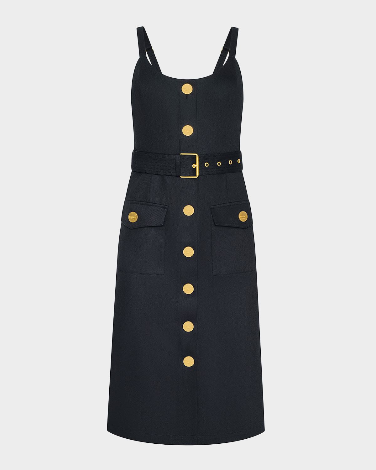 L 'Agence Ida Button-Front Midi Dress