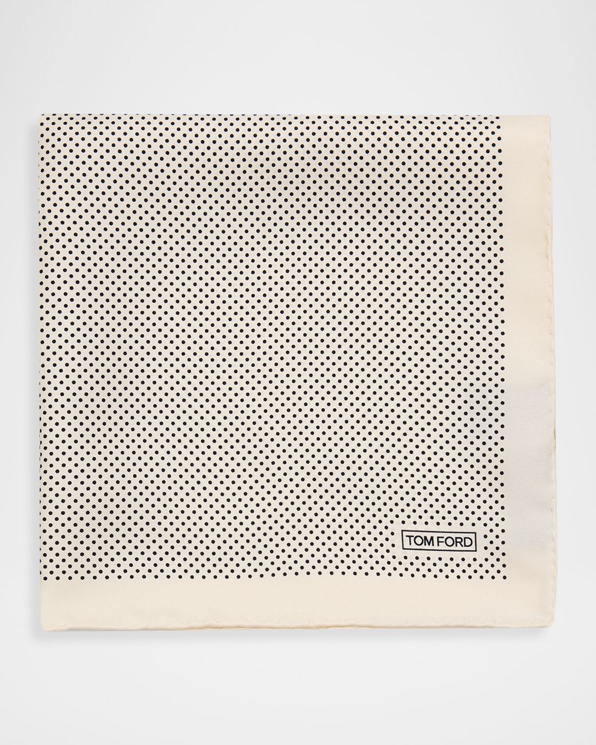 TOM FORD Men 's Micro Polka Dot Silk Pocket Square | Thumbnail 3