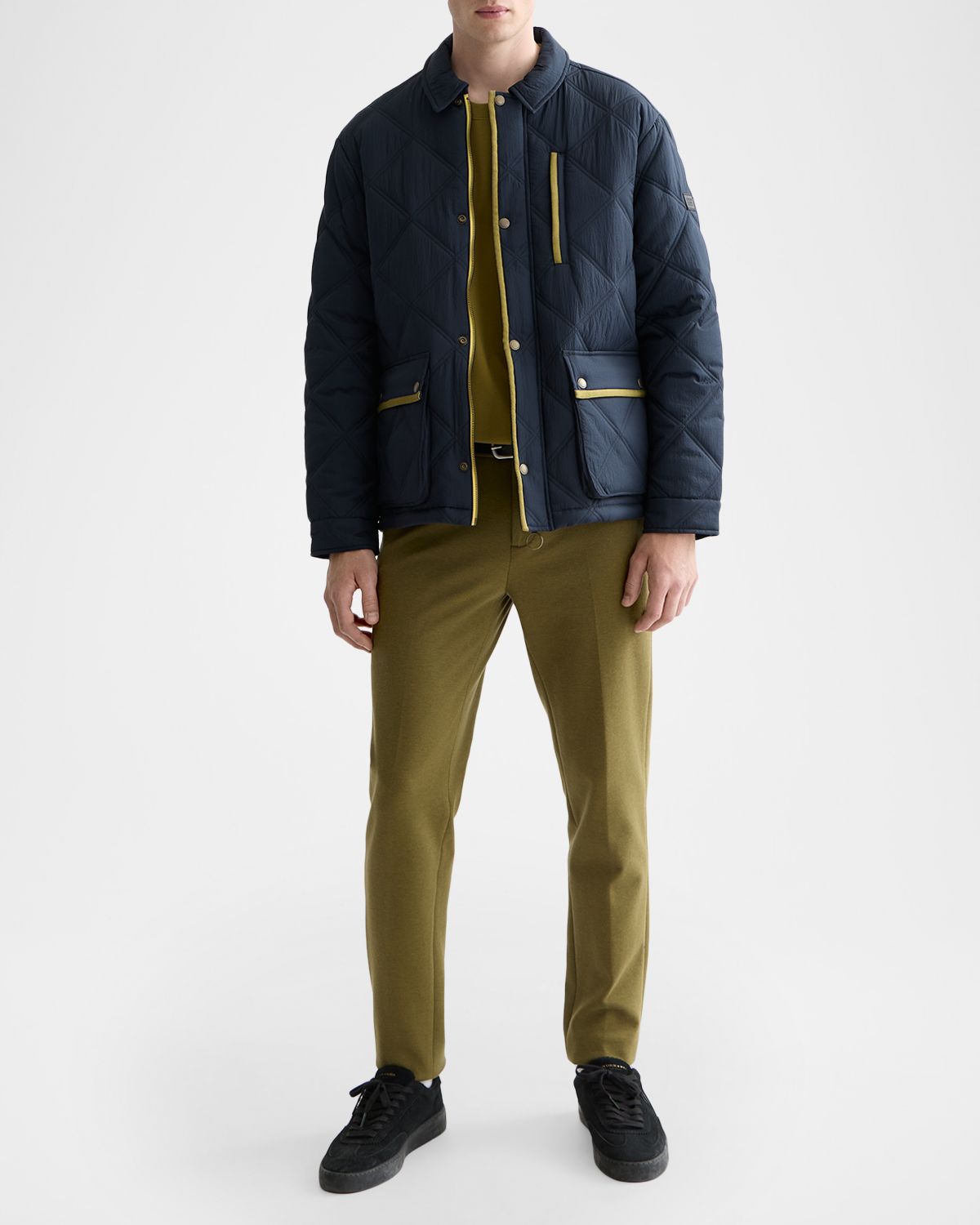 Scotch & Soda Men 's Lightweight Quilted Jacket with Tape Trim