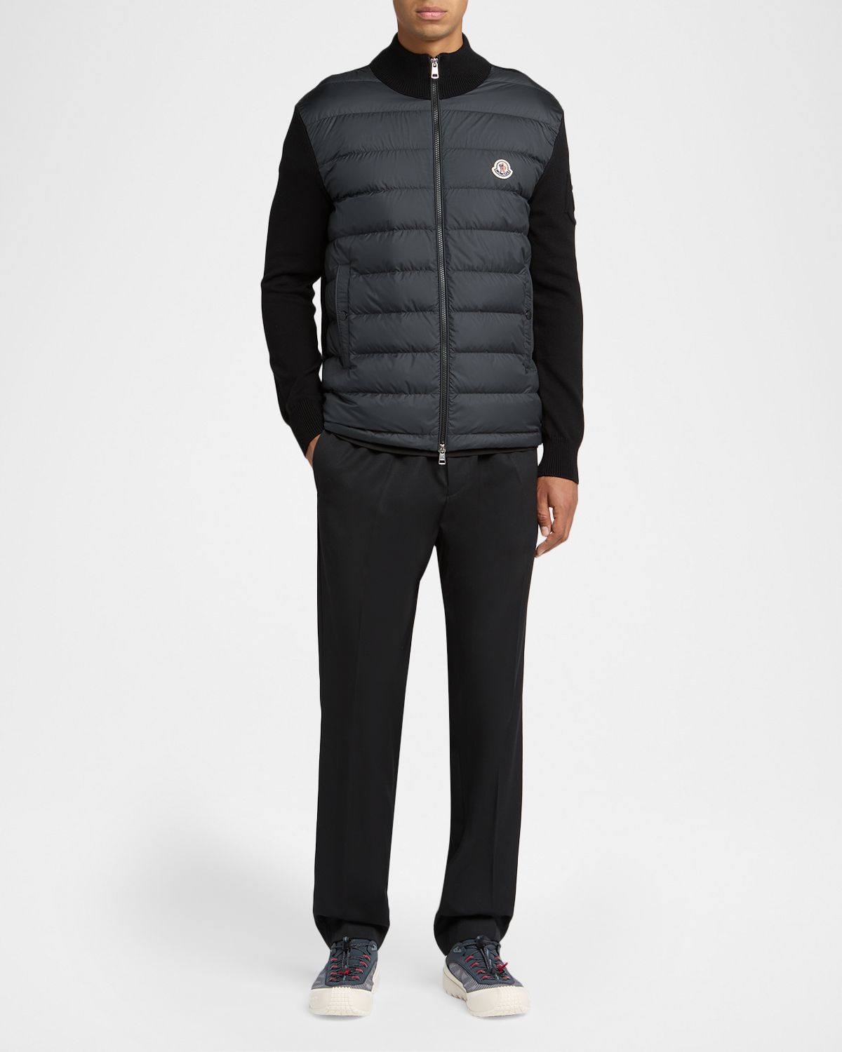 Moncler Men 's Quilted Knit Hybrid Full-Zip Cardigan | Thumbnail 5 Moncler Men 's Quilted Knit Hybrid Full-Zip Cardigan | Thumbnail 5