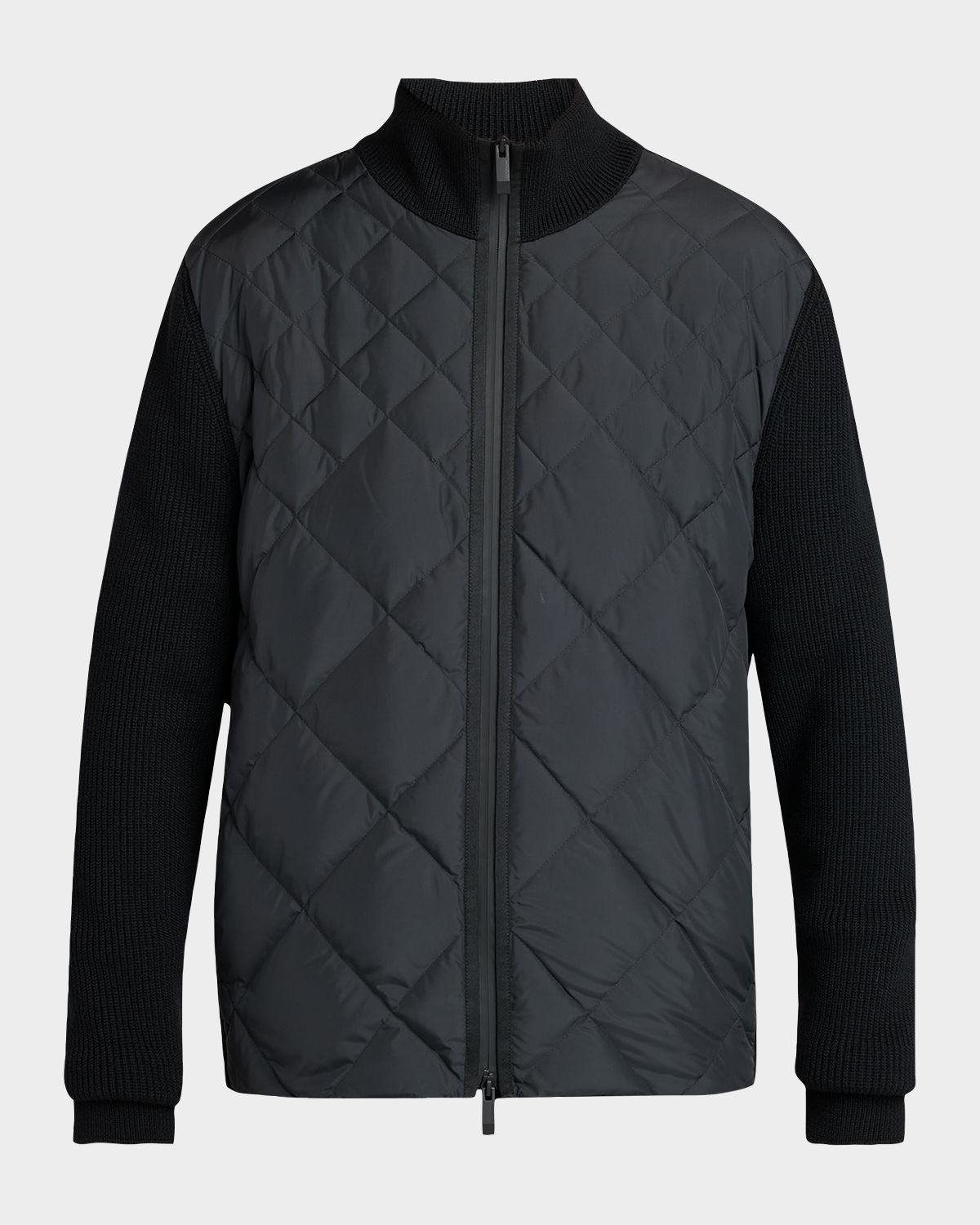 Moncler Men 's Quilted Knit Hybrid Full-Zip Cardigan