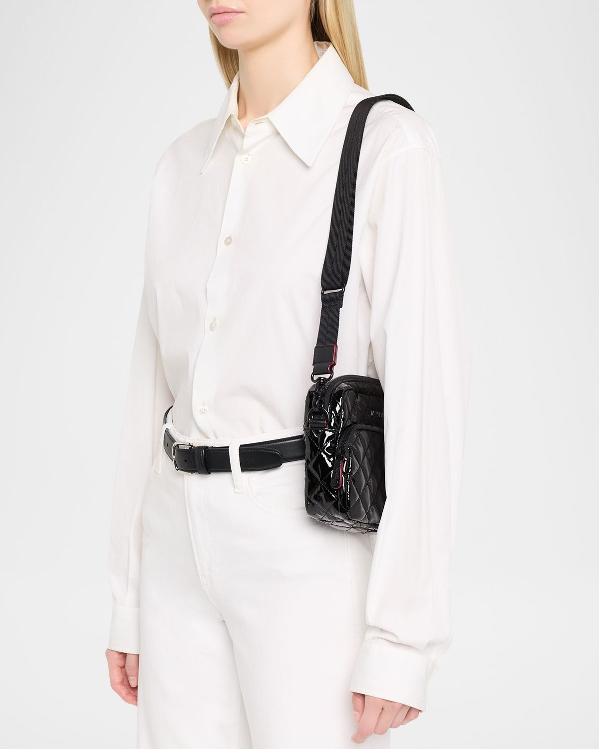MZ WALLACE Metro Quilted Glossy Nylon Crossbody Camera Bag