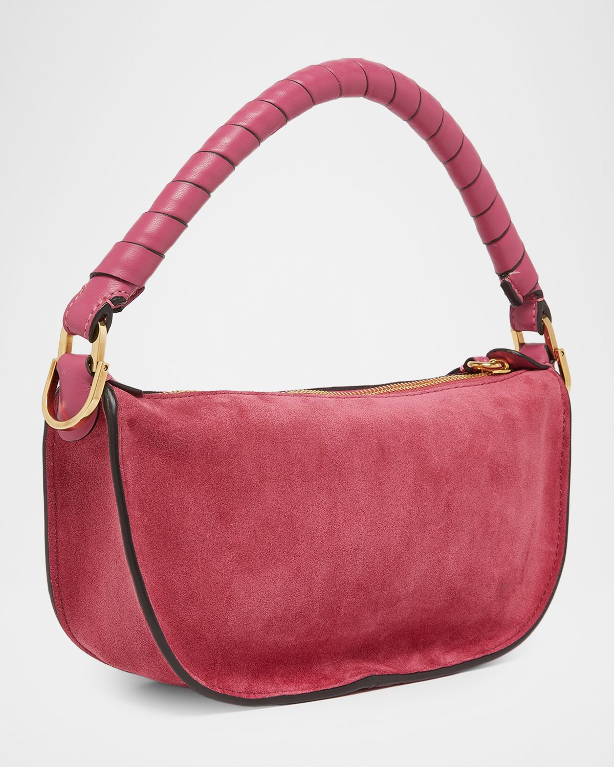 Chloe Marcie Mini Saddle Crossbody Bag in Suede | Thumbnail 4