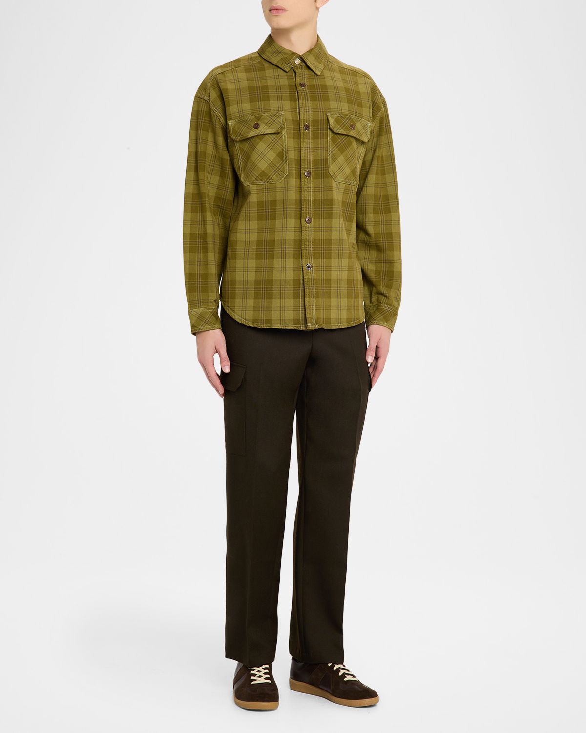 Scotch & Soda Men 's Washed Denim Check Overshirt