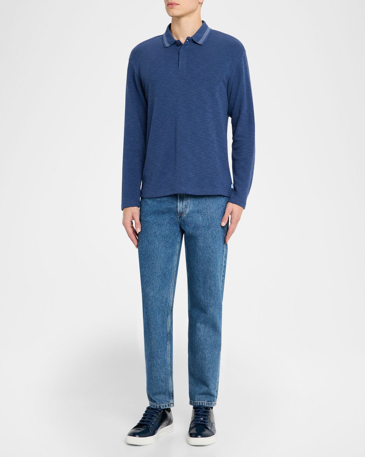 Scotch & Soda Men 's Structured Knit Stripe-Collar Polo Shirt | Thumbnail 5 Scotch & Soda Men 's Structured Knit Stripe-Collar Polo Shirt | Thumbnail 5