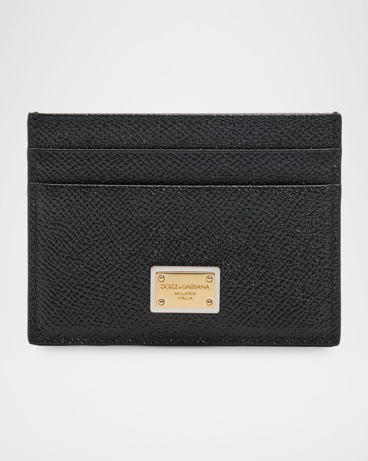 Dolce & Gabbana Logo Plate Leather Card Holder