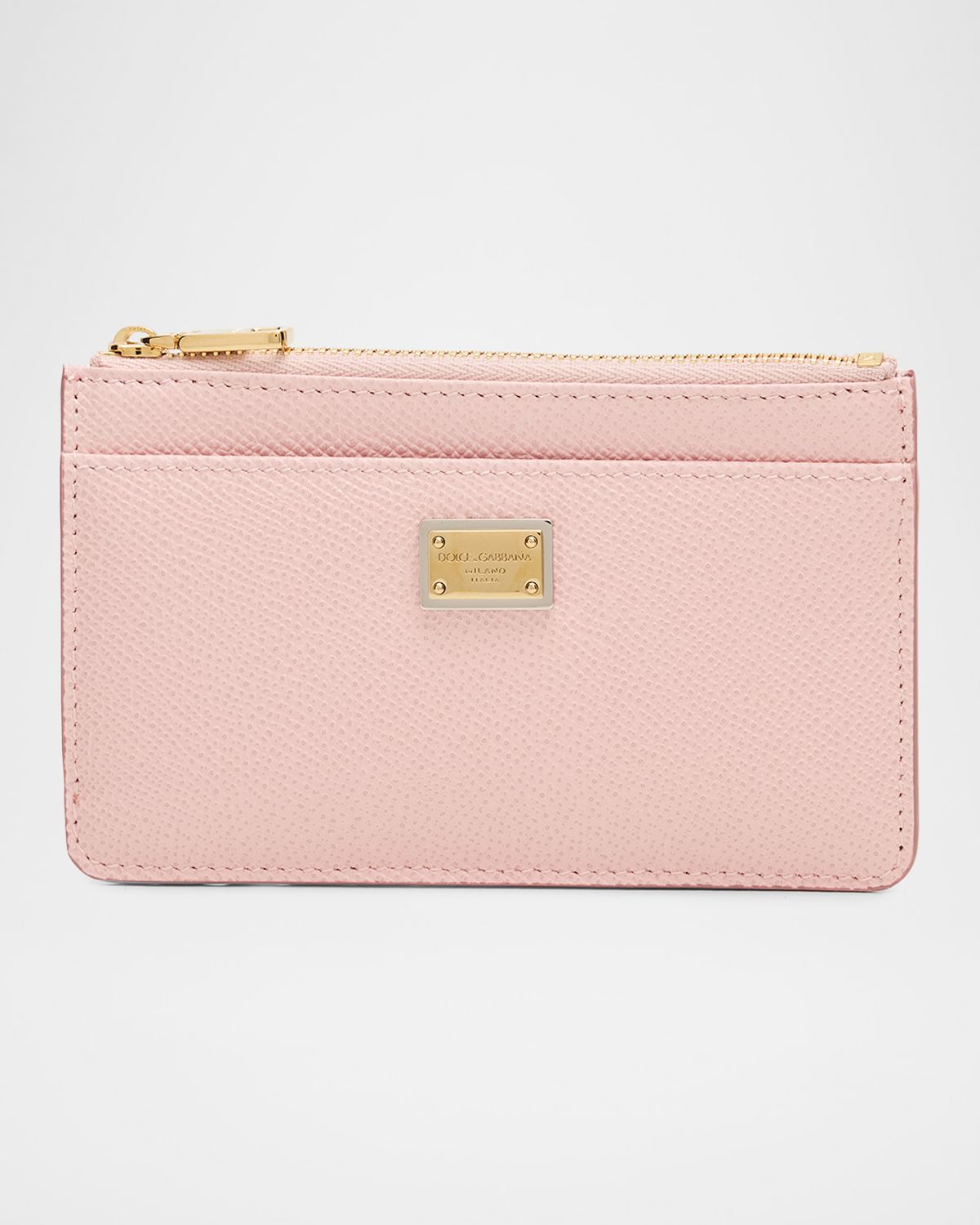 Dolce & Gabbana Grain Leather Zip Card Holder