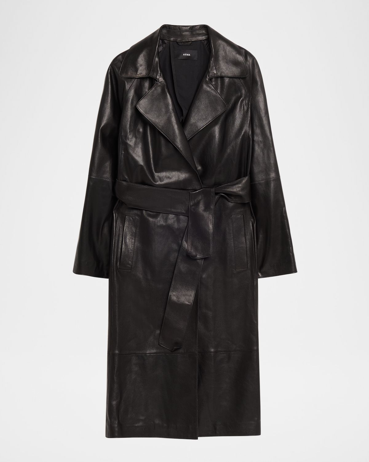 Arma Yava Wrap-Front Leather Coat