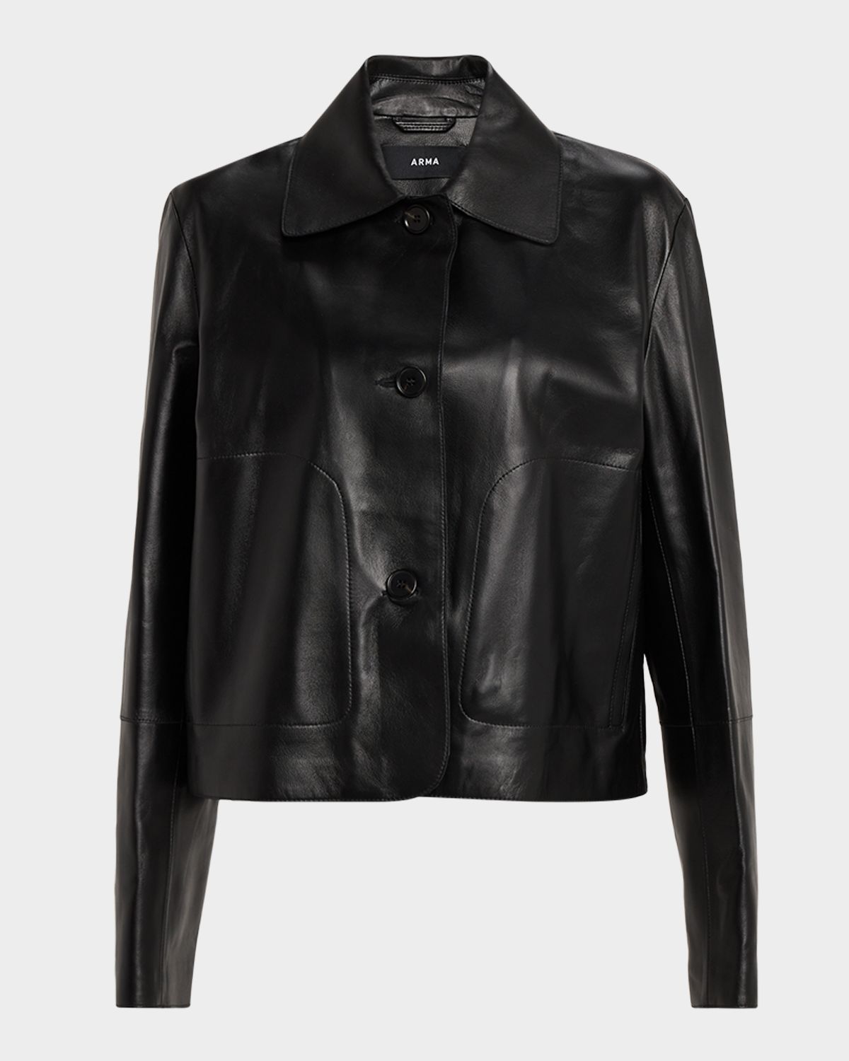 Arma Emy Cropped Lambskin Leather Jacket