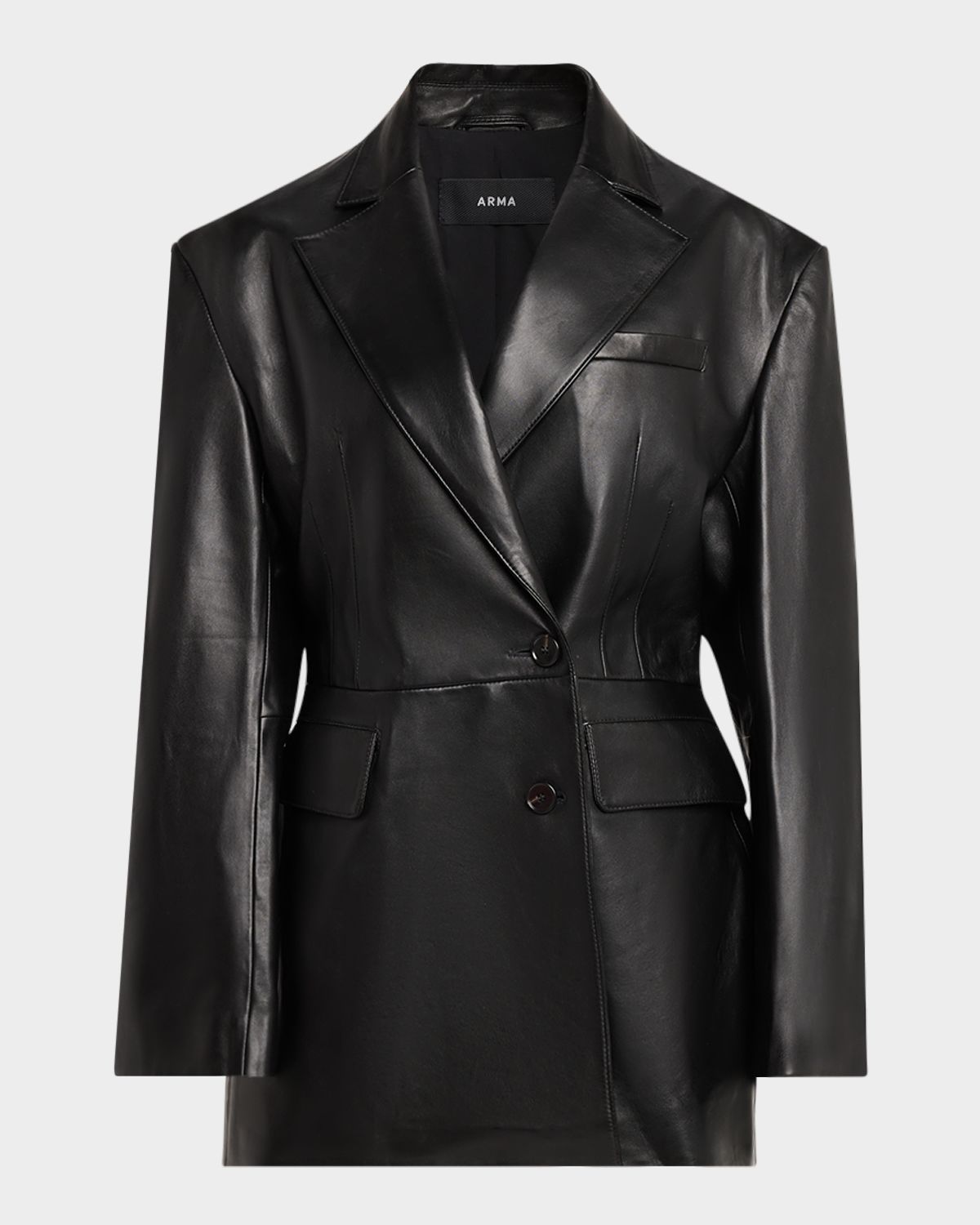 Arma Lydia Single-Breasted Lambskin Leather Jacket