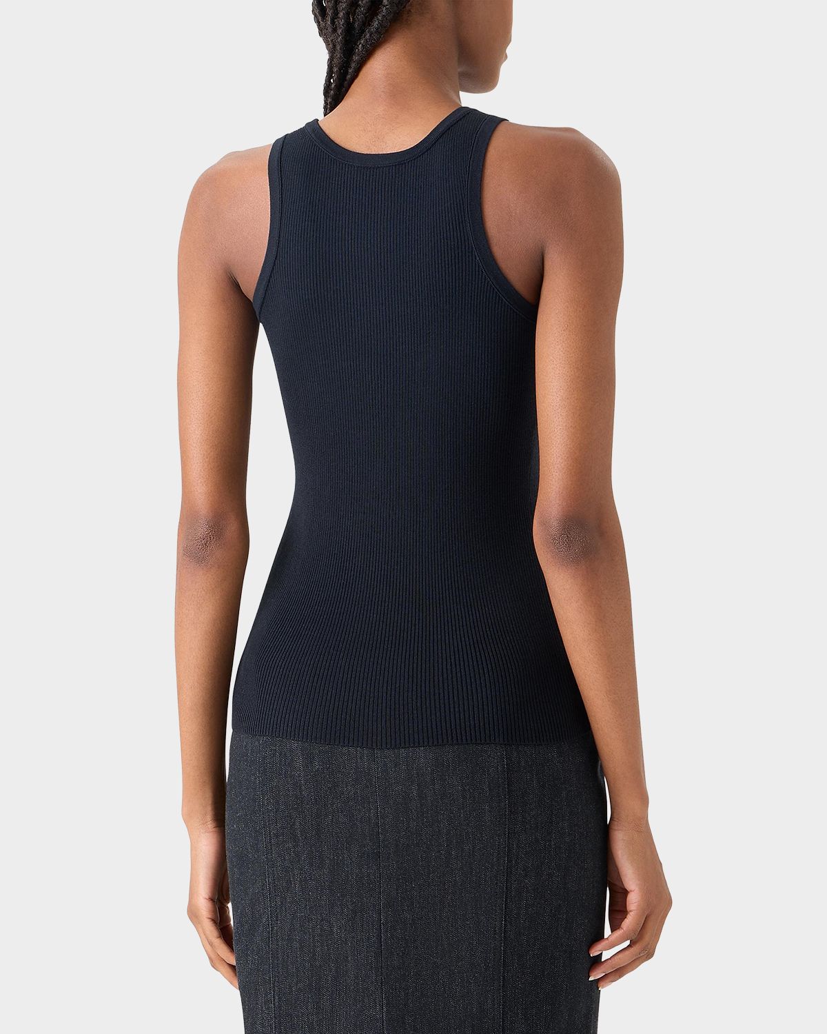 Akris Silk-Cotton Rib Tank Top
