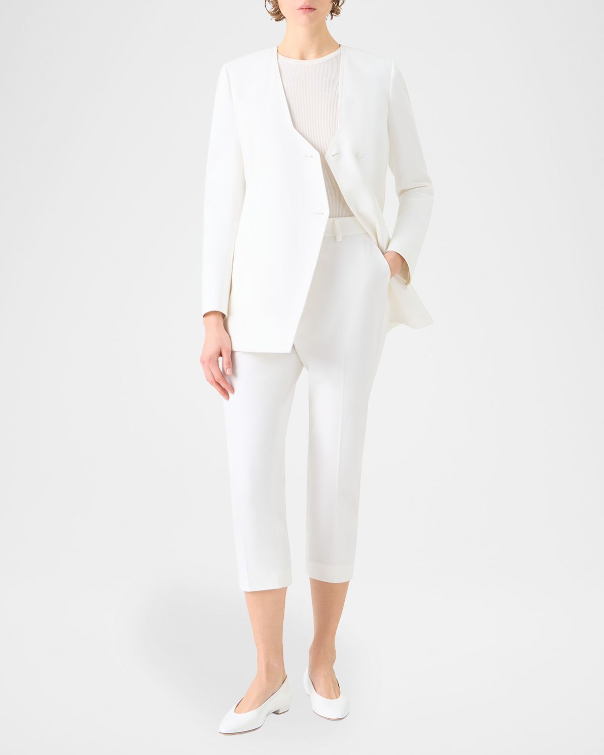 Akris Hakka High Plains Stretch Denim Long Jacket