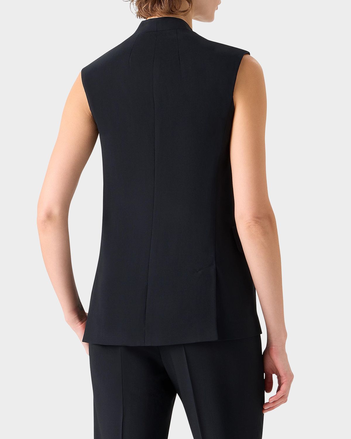 Akris Martina Cool Wool Single-Breasted V-Neck Vest