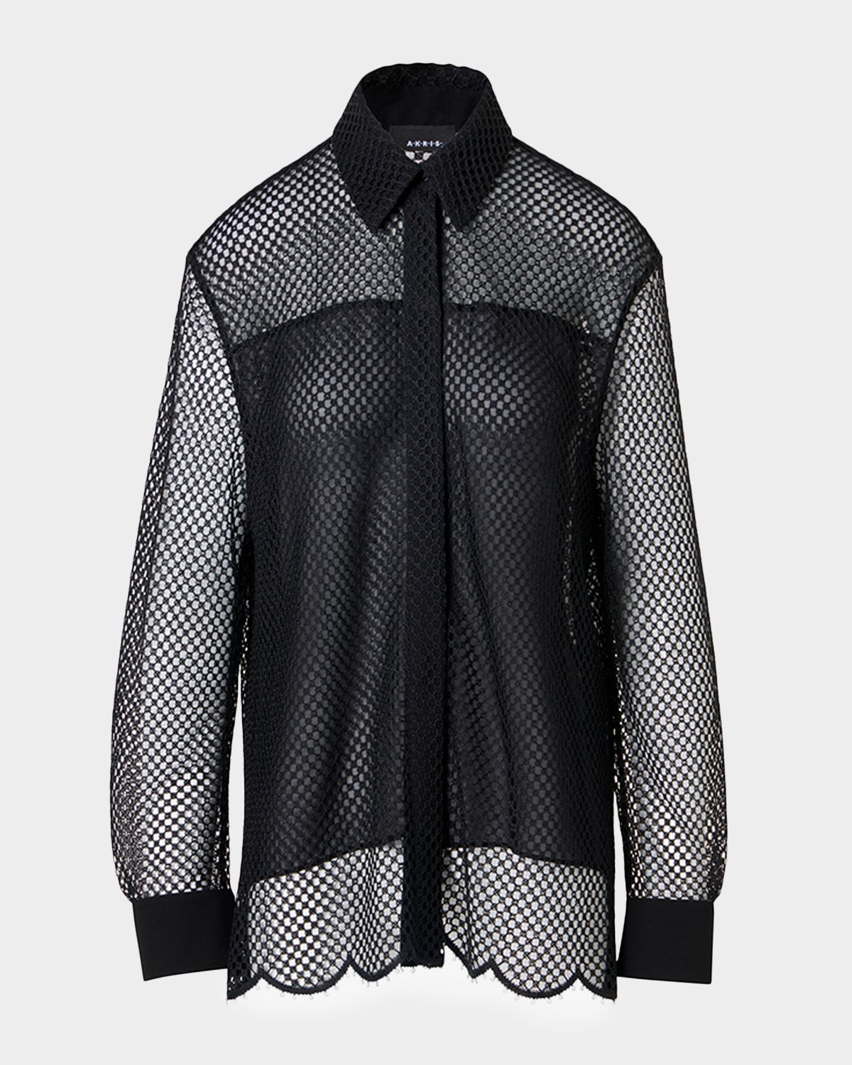 Akris Crochet Button-Front Shirt