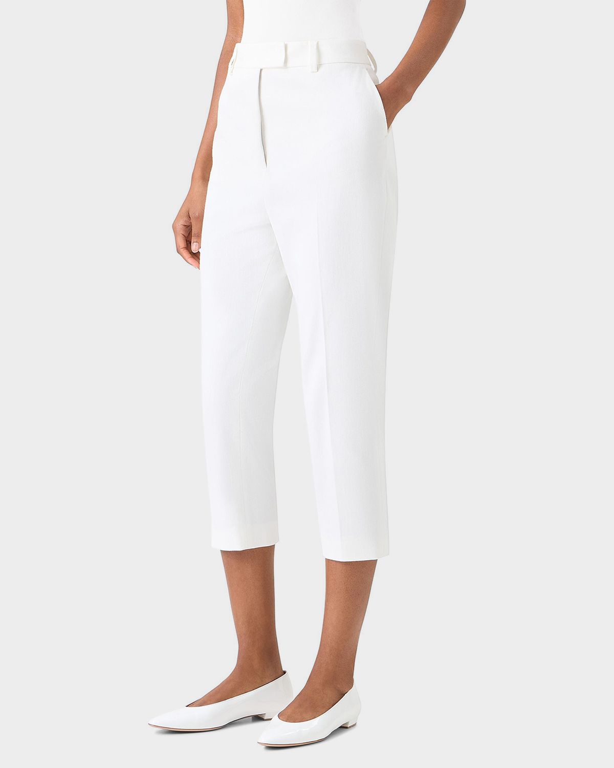 Akris Flavi Cotton-Stretch Denim Slim-Leg Capri Pants