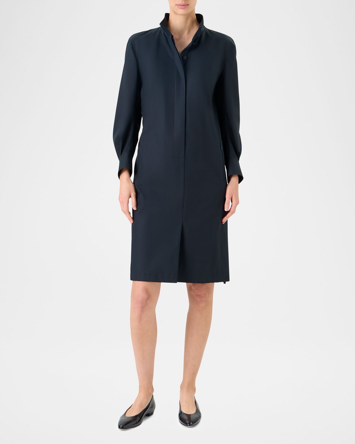 Akris Stretch Cotton Knee-Length Dress