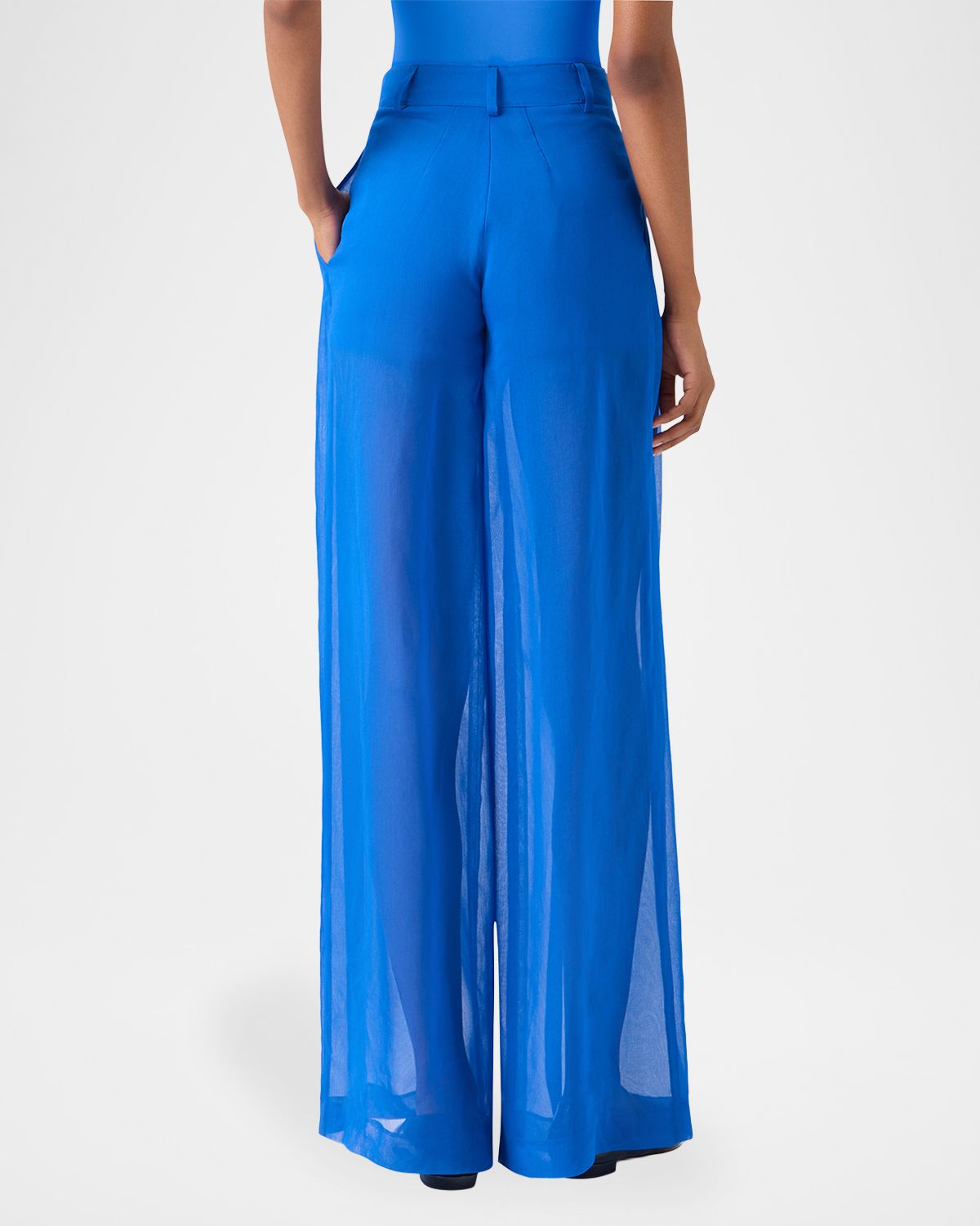 Akris Pleated Silk Organza Wide-Leg Pants