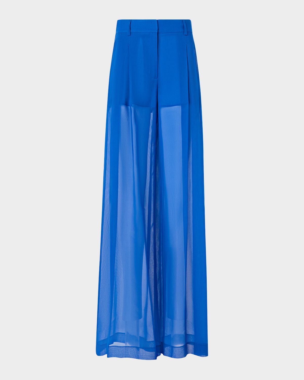 Akris Pleated Silk Organza Wide-Leg Pants