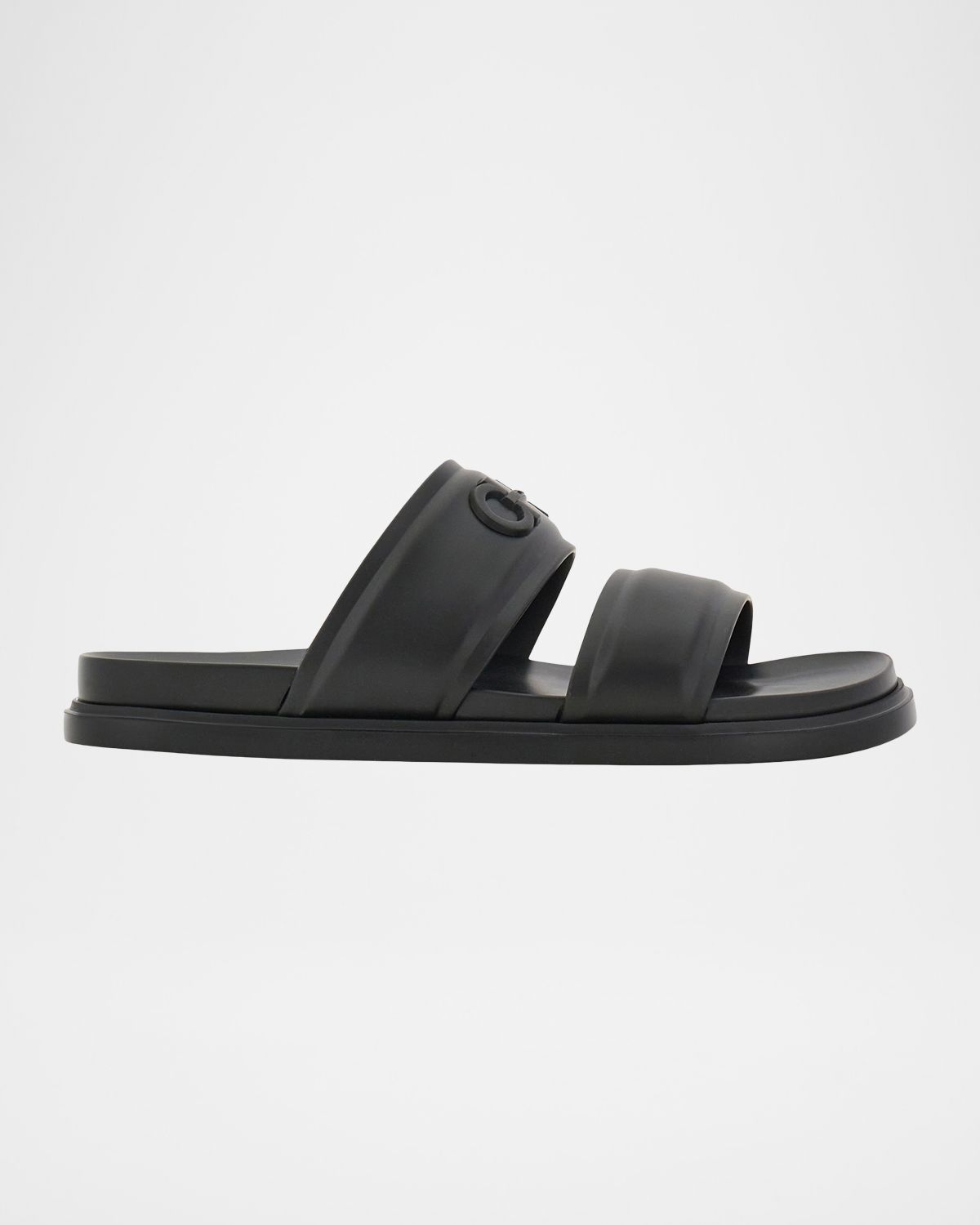 Ferragamo Men 's Saint Bartheva Padded Leather Double-Strap Slide Sandals | Thumbnail 9