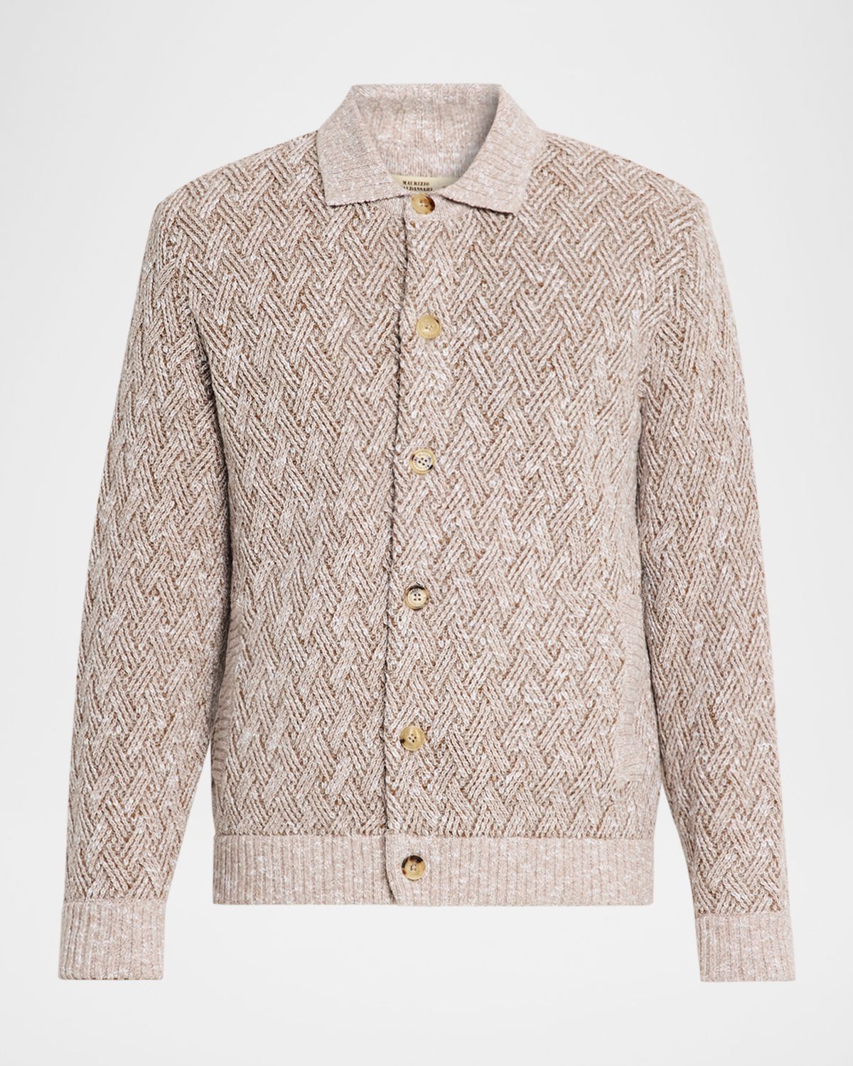 Baldassari Men 's Wool-Blend Basketweave Stitch Cardigan | Thumbnail 6 Baldassari Men 's Wool-Blend Basketweave Stitch Cardigan | Thumbnail 6