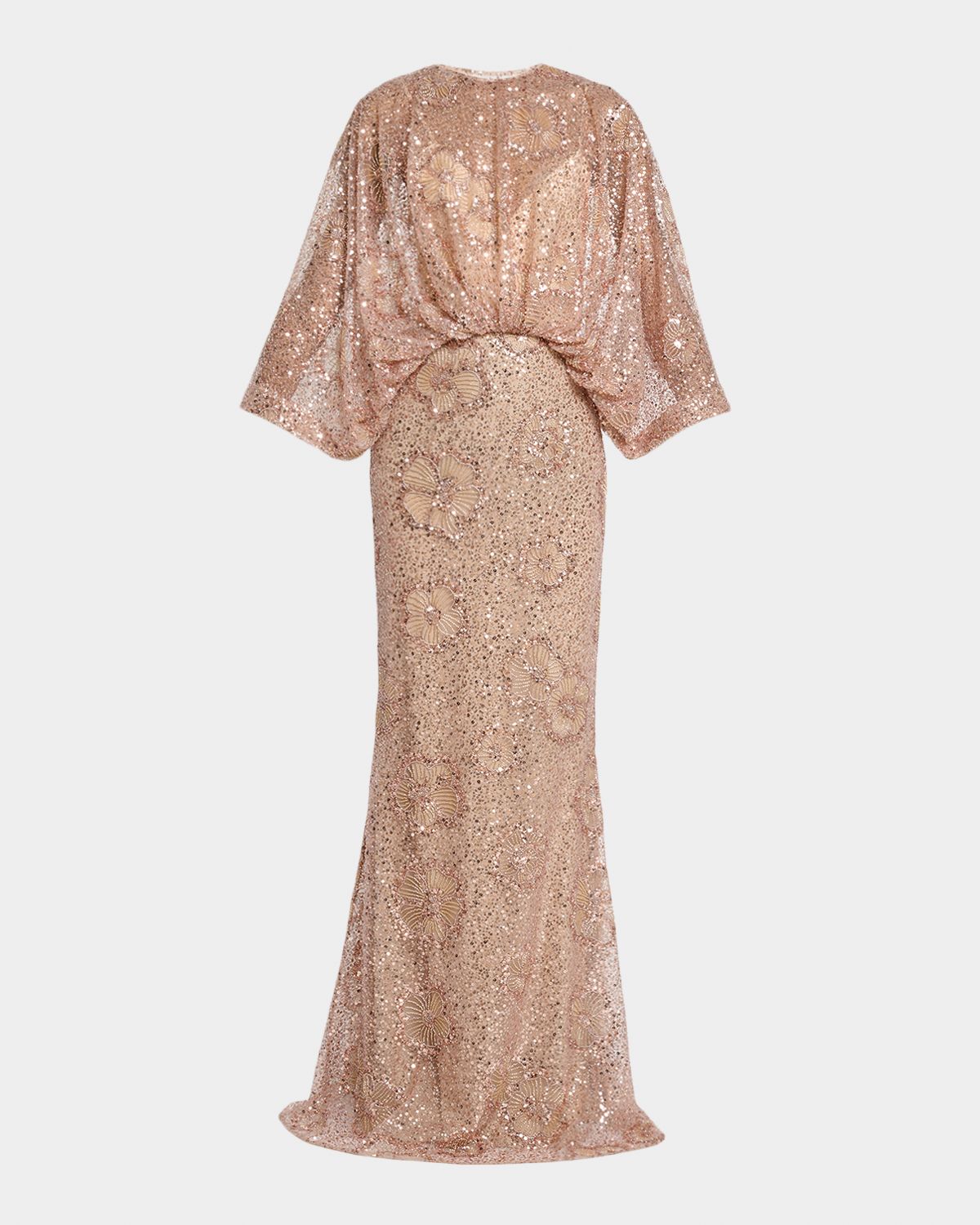 Elie Saab Semi-Sheer Sequin Embroidered Mesh Dress | Thumbnail 6