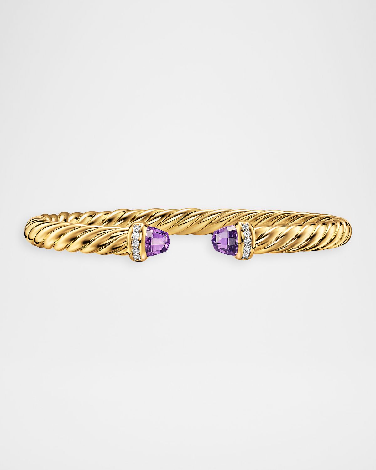 David Yurman Cablespira Flex Bracelet with Gemstones and Diamonds in 18K Gold 6mm